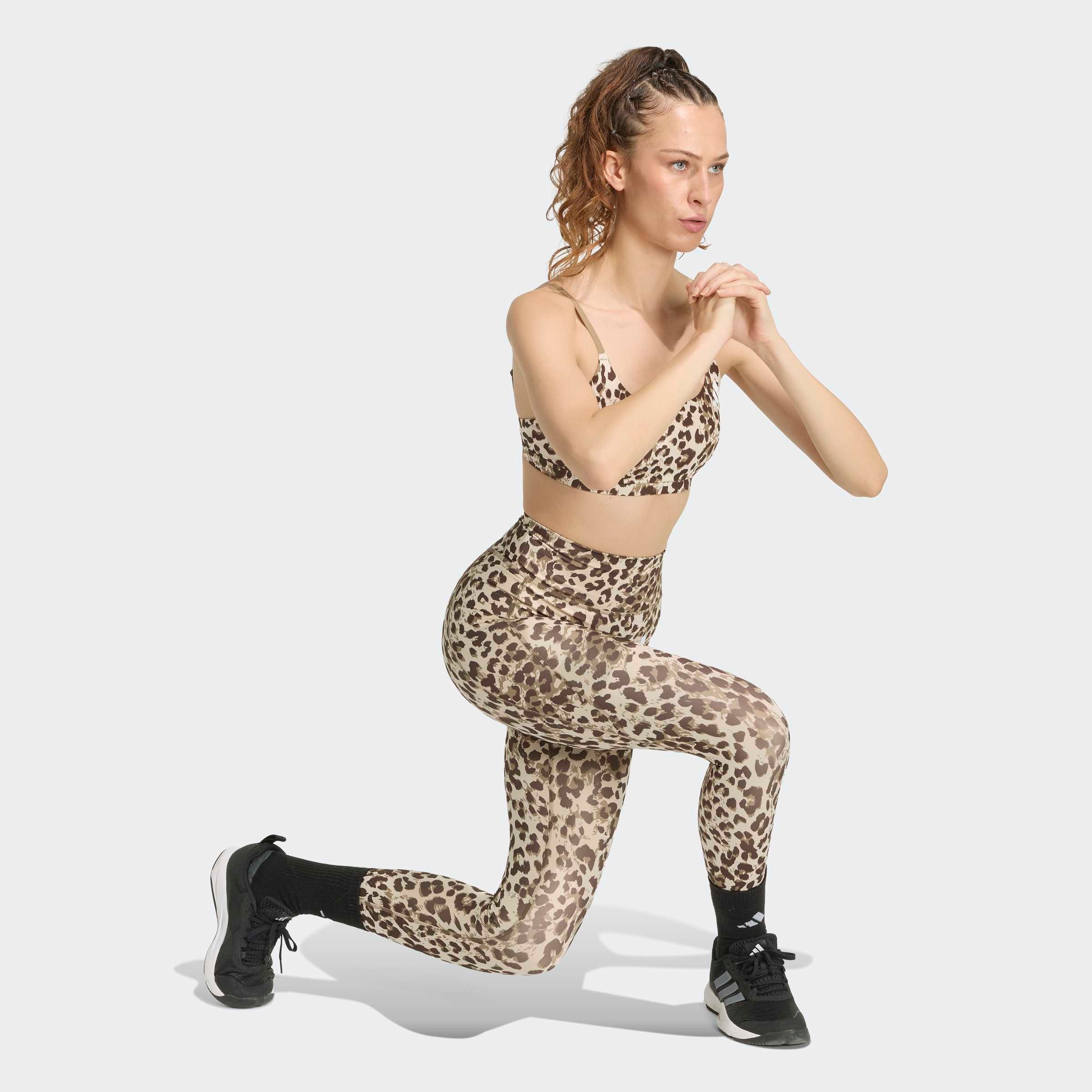 adidas Performance Caleçon d'entraînement »OPTIME ESSENTIALS 3-STREIFEN LEOPARD 7/8 LEGGINGS«
