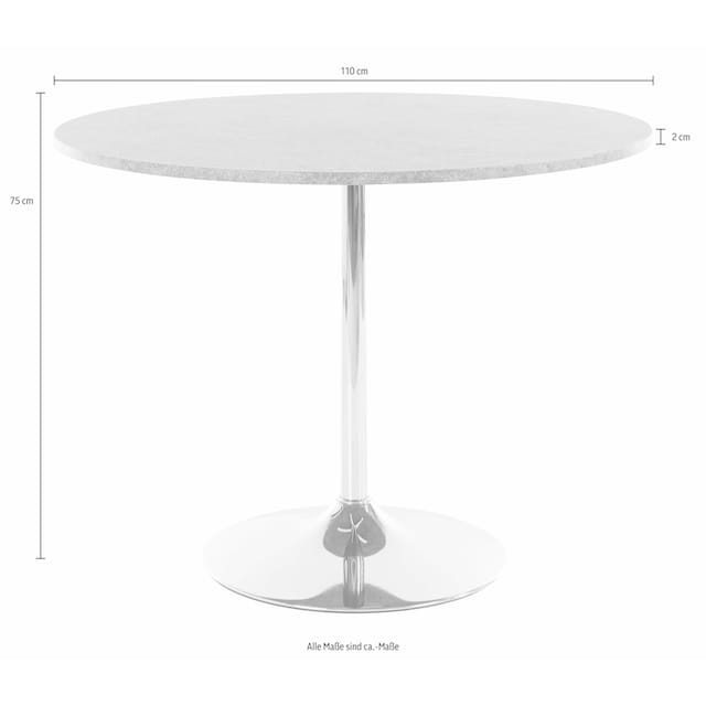 INOSIGN Essgruppe, (Set, 5 tlg.), mit rundem Tisch im Zement-Optik  versandkostenfrei auf