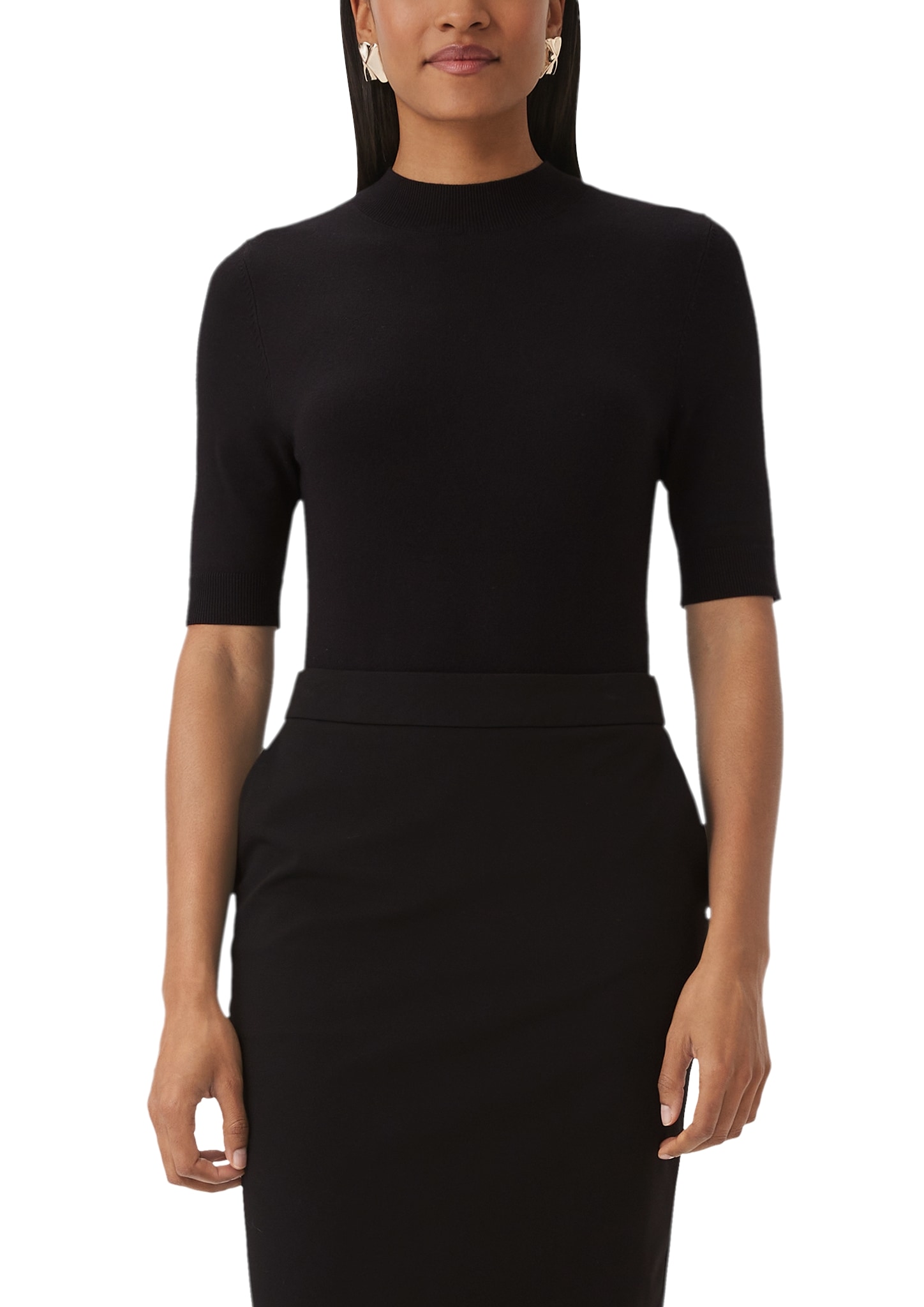 Comma Strickpullover, mit Turtleneck, halbarm