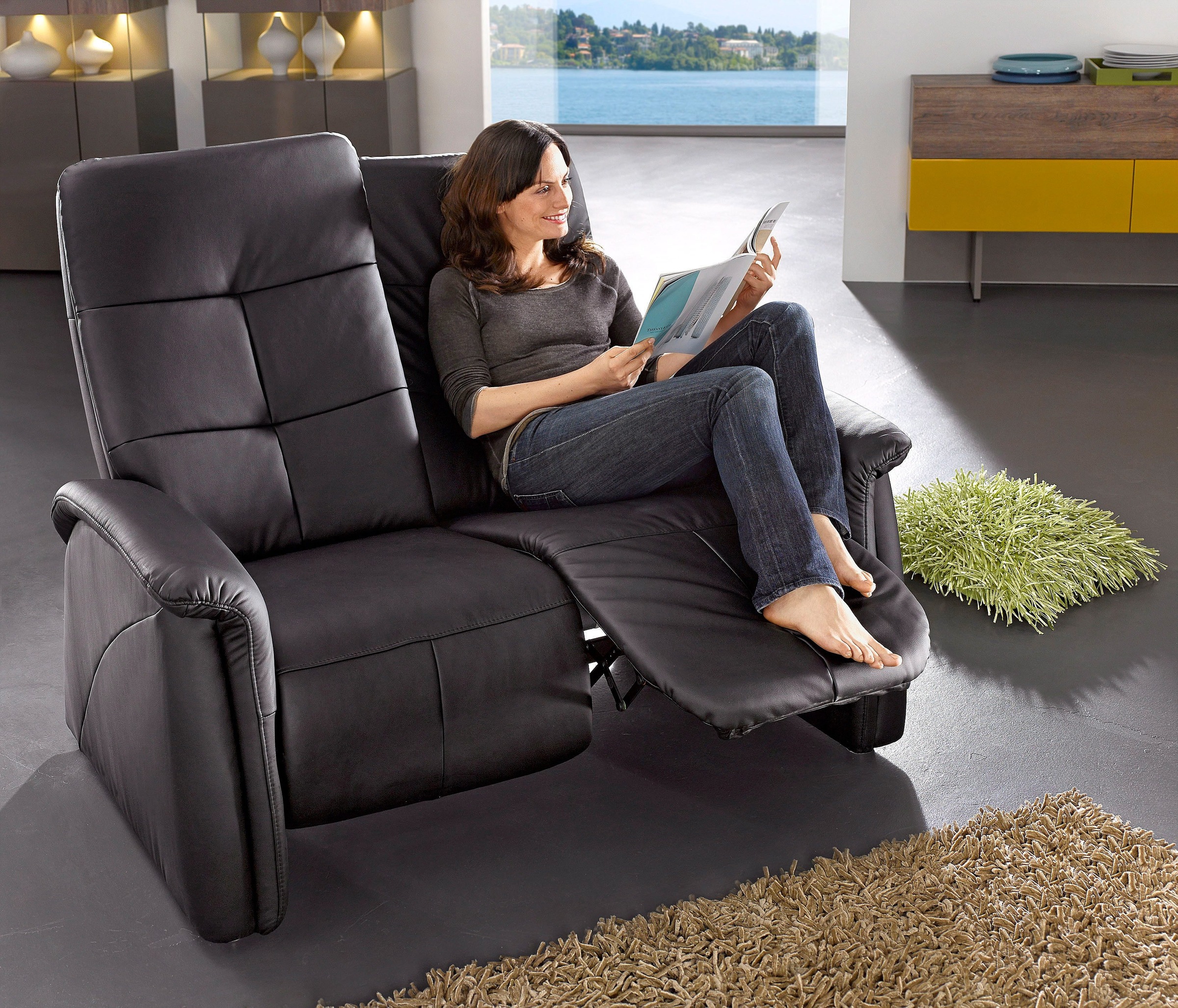 exxpo - sofa fashion 2-Sitzer »Tivoli, Kinosofa, bequem und komfortabel durch die Relaxfunktion«, (2-sitzig), schmale Armlehnen, hohe Rückenlehne