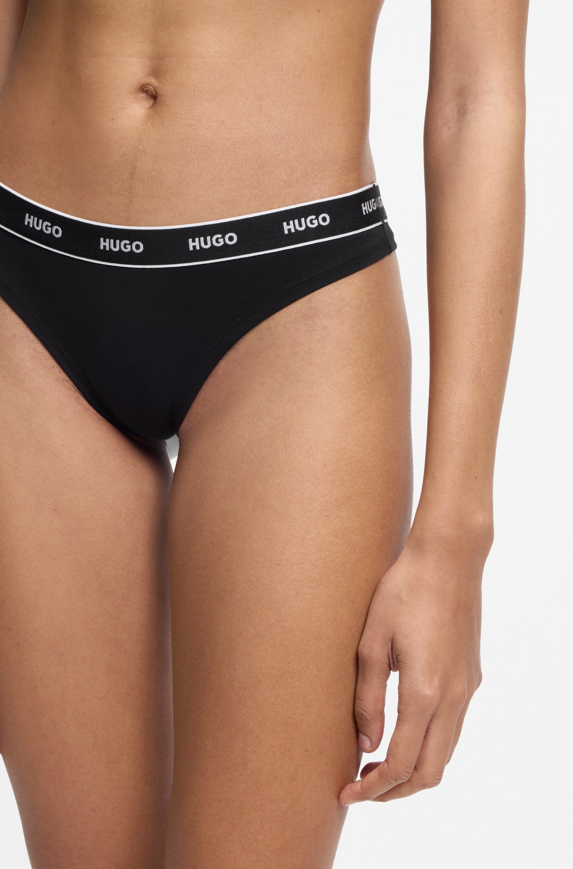 HUGO Underwear String »TRIPLET THONG DESIGN« 3 cuis wiederholendes Logo am Bund