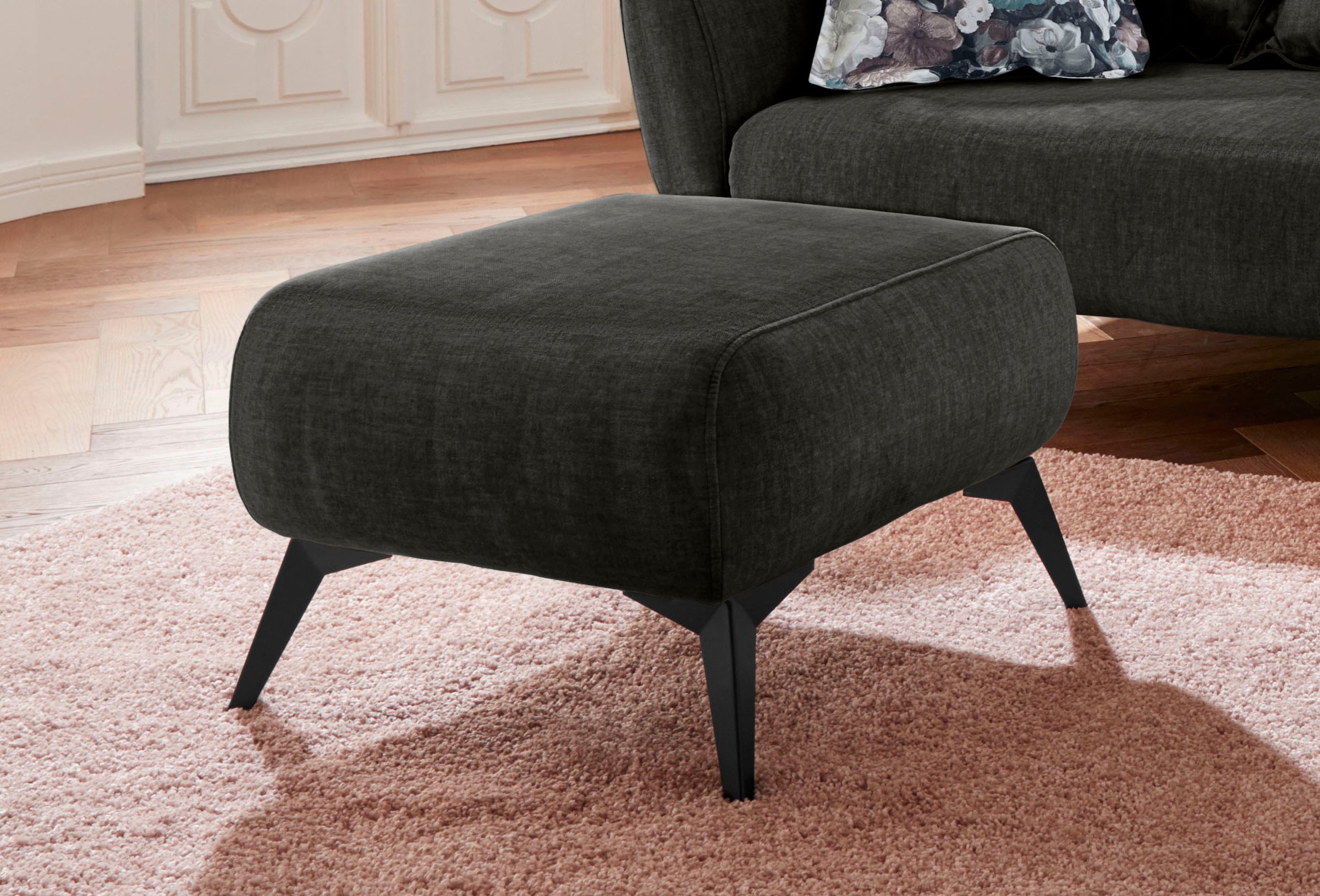 Image of Home affaire Polsterhocker "Baggio, modern" schwarze Metallfüsse