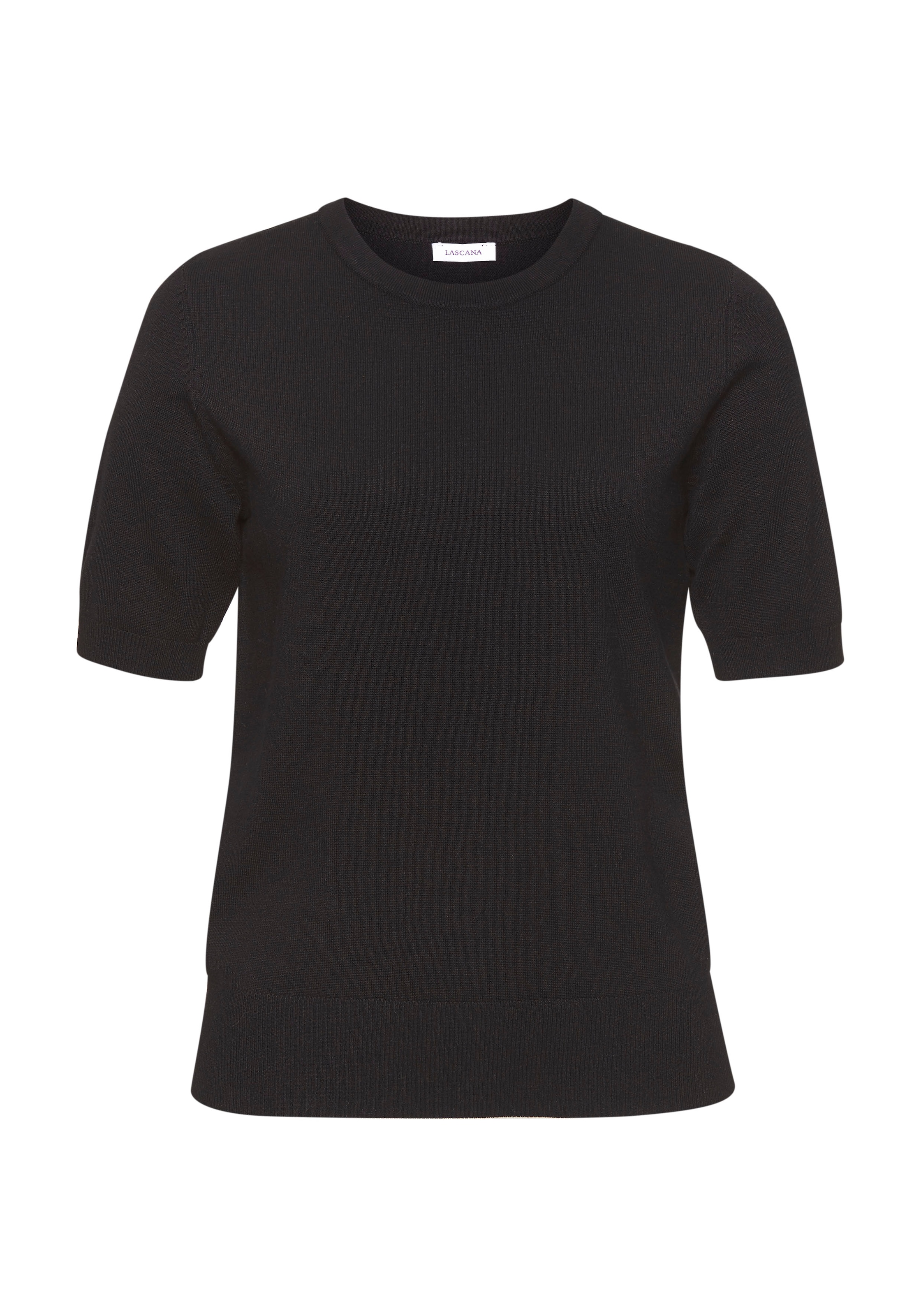 Image of LASCANA Kurzarmpullover in Feinstrick-Qualität, T-Shirt Pullover, basic