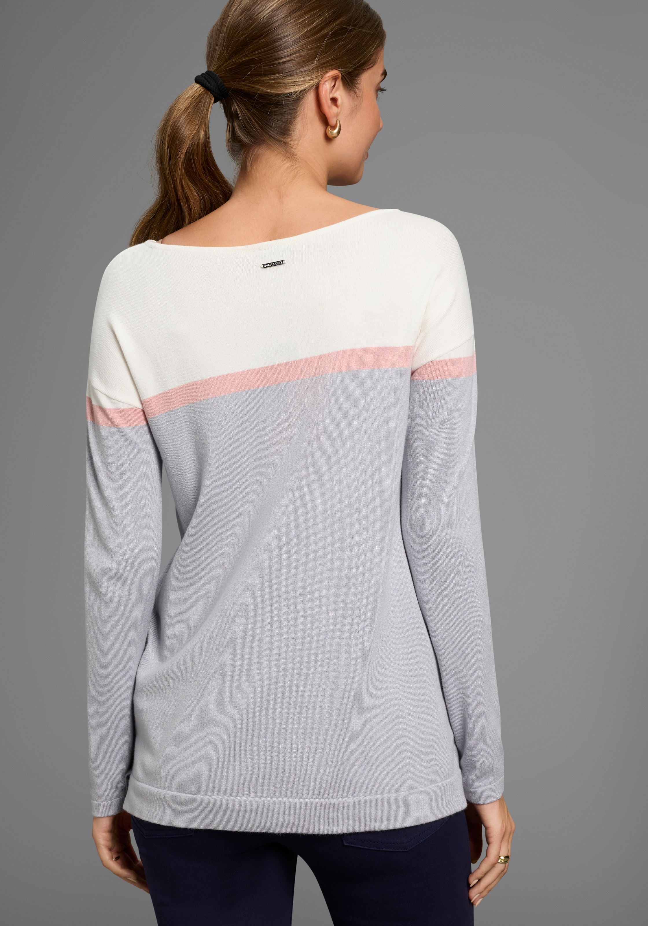 Laura Scott Strickpullover, mit dezent glitzerndem Print - NEUE KOLLEKTION