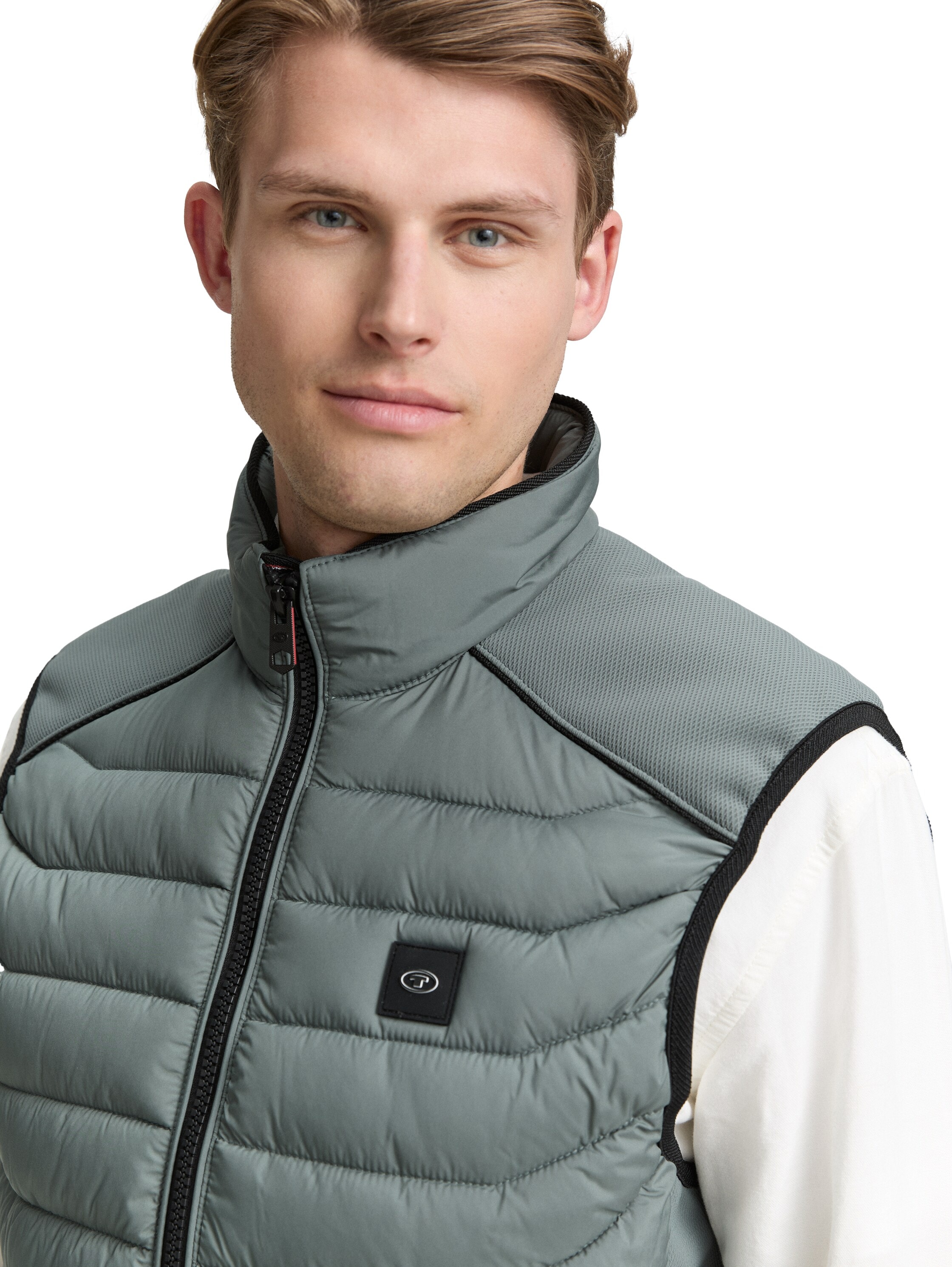 TOM TAILOR Gilet matelassé mit Logo Stickerei