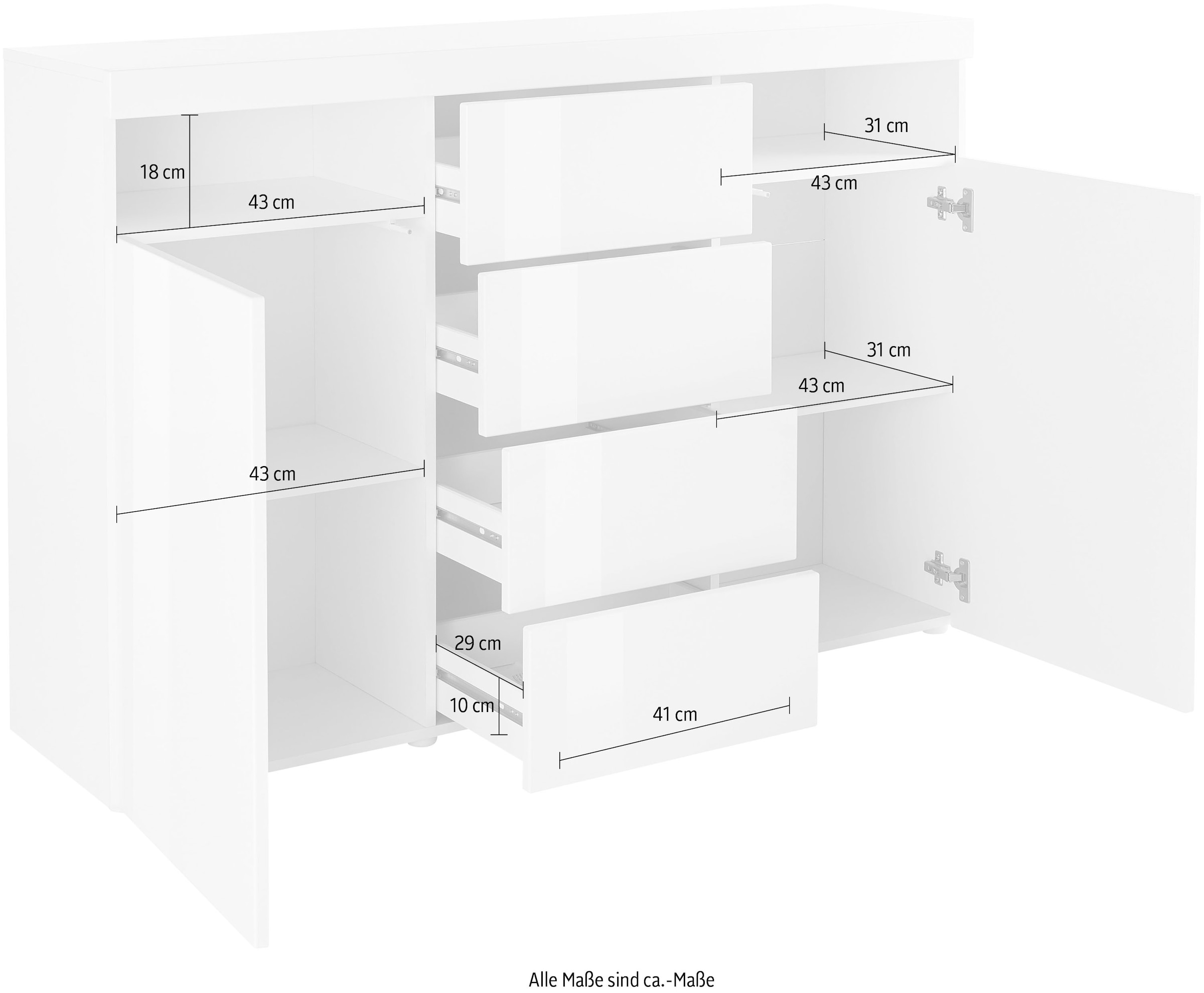 ♕ borchardt Möbel Highboard »Kapstadt«, Breite 139 cm versandkostenfrei auf | Aktenschränke