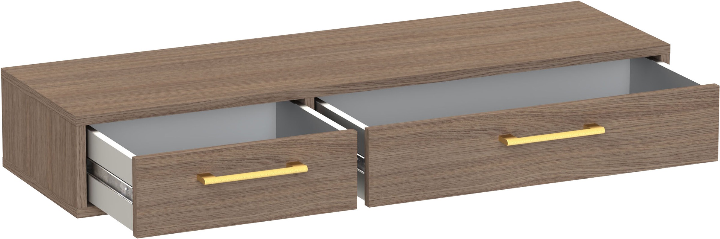 Schildmeyer Konsole »Glenn, Art-Déco Design mit eleganten Goldakzenten, Made in Germany« 1 Stk. tlg. Modernes Nussbaum mit goldfarbenen Details, Made in Germany