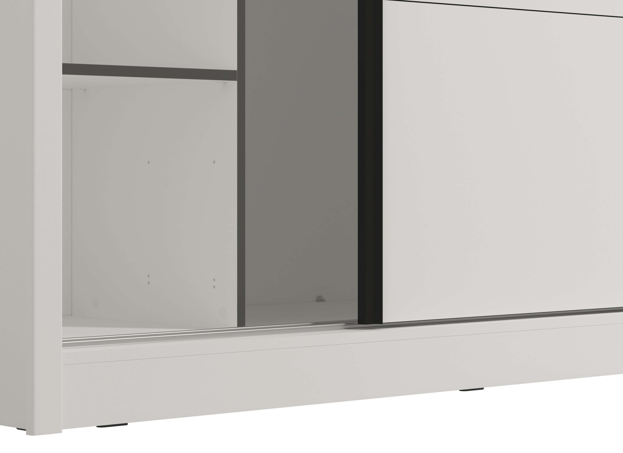 INOSIGN Schwebetürenschrank »Albi, Schlafzimmerschrank, Wäscheschrank in cashmere oder weiss«, Kleiderschrank mit Spiegel MIT Innenausstattung,FSC®-zertifiziert