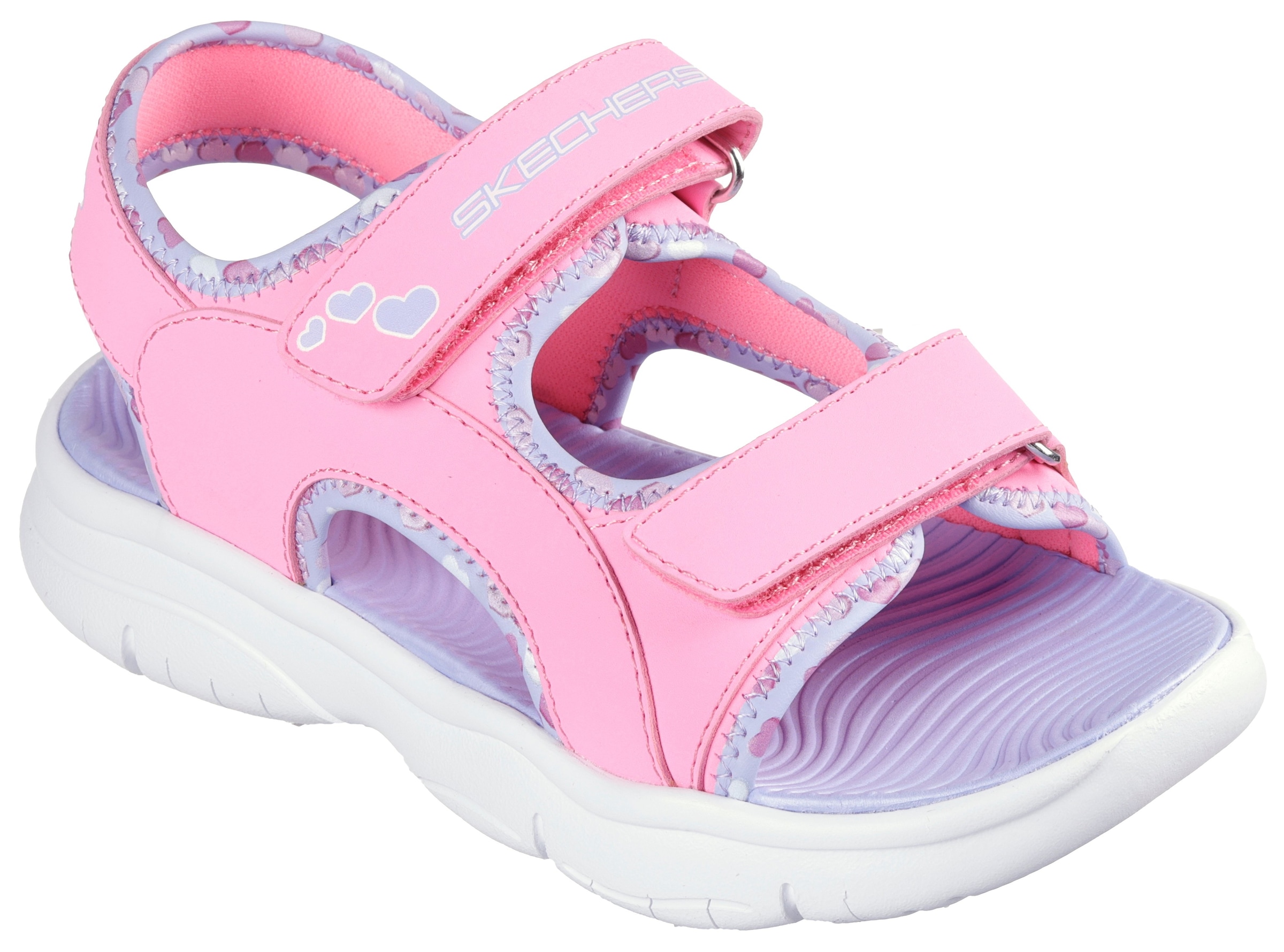 Image of Skechers Sandale "FLEX SPLASH", Klettschuh mit Herz-Applikation, Grössenschablone zum Download