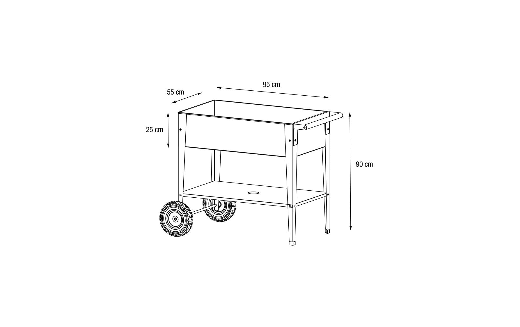 Herstera Garden Lit surélevé »Wagen Max 95 x 55 x 90 cm«