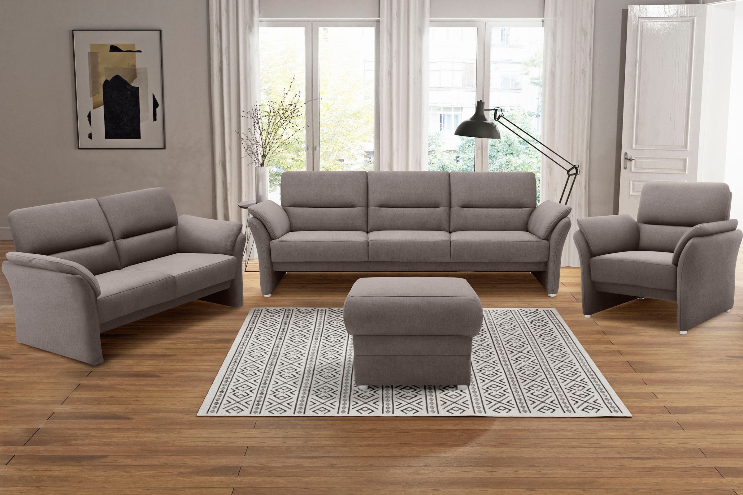 Image of DOMO collection Sessel "Pina elegant und zeitloser Clubsessel, bequemer Cocktailsessel" Hoher Sitzkomfort, Luxus-Microfaser weich, grau