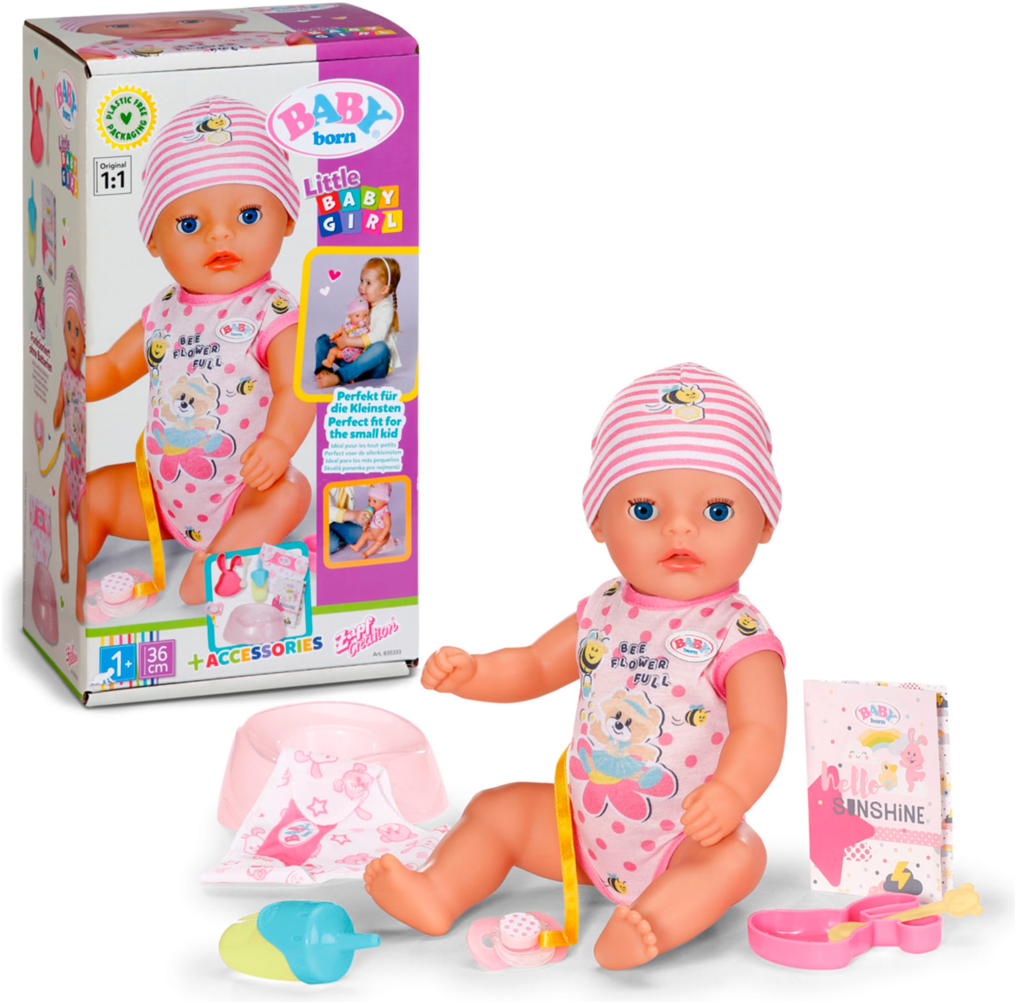 Babypuppe »Little Baby Girl 36 cm«, mit 7 Funktionen