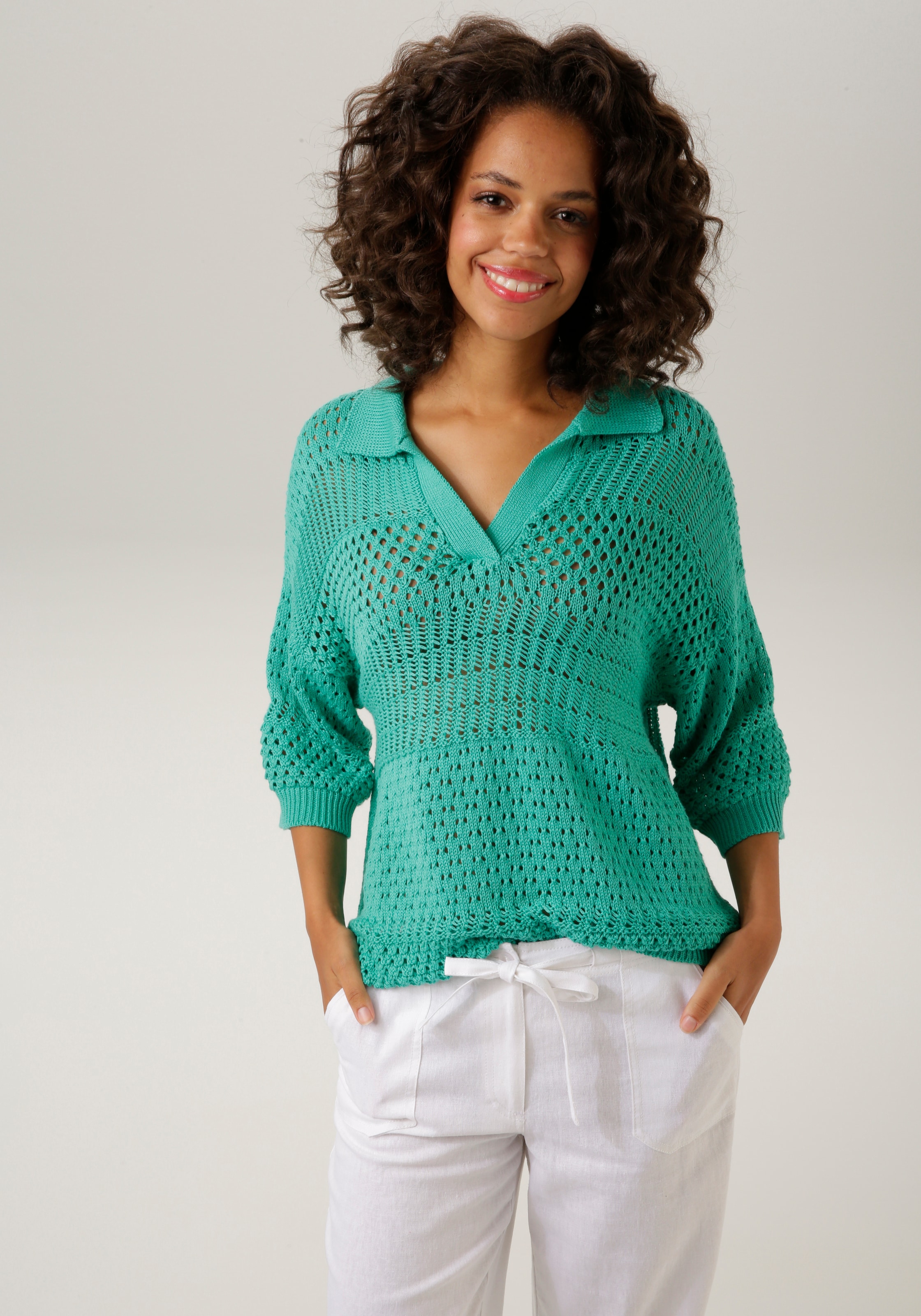 Strickpullover, im trendigem Ajour-Mustermix - NEUE KOLLEKTION