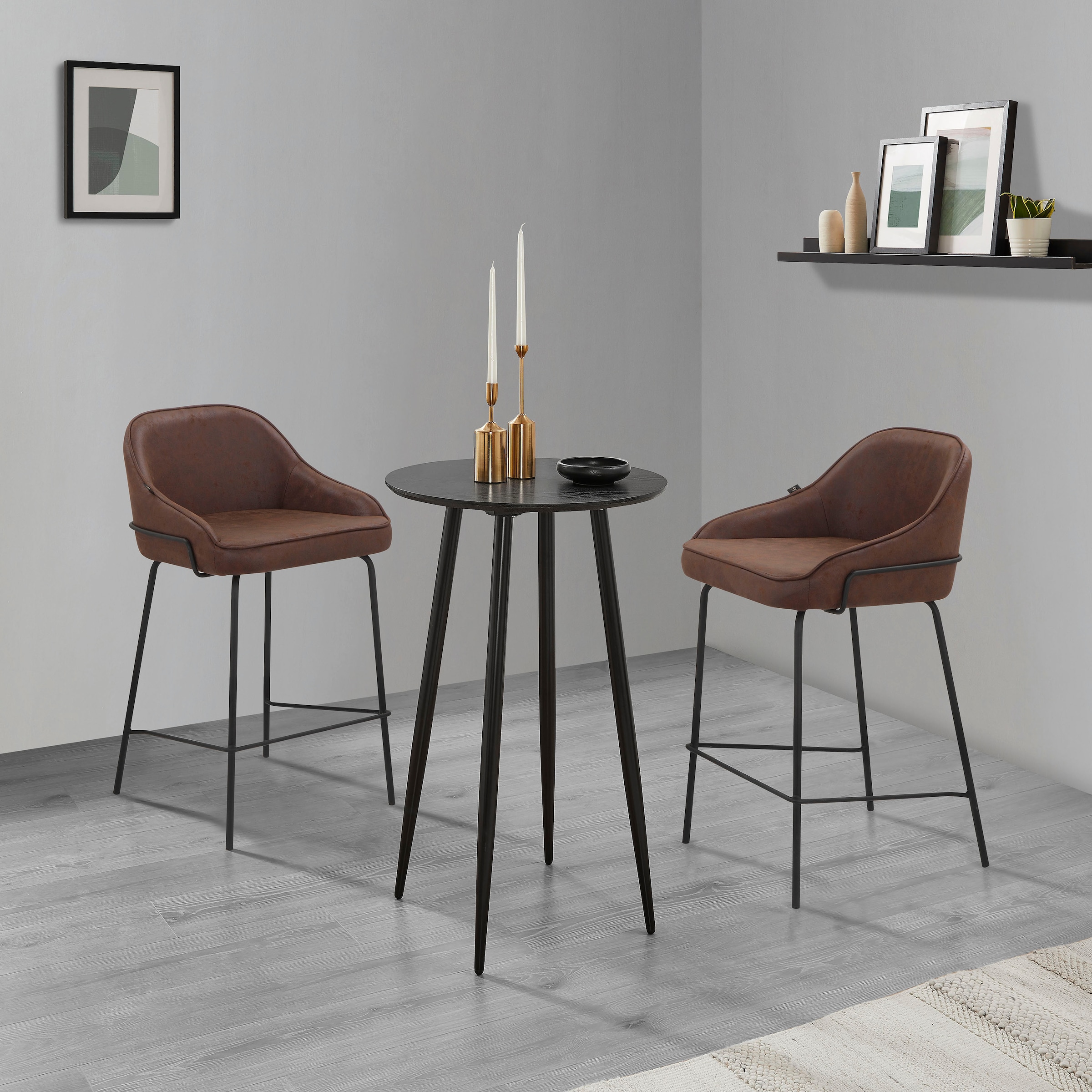 Leonique 4-Fussstuhl »Puant« () 2 Stk. Luxus-Microfaser mit Stoff aus Polyester/recyceltem Polyester, Sitzhöhe 65 cm