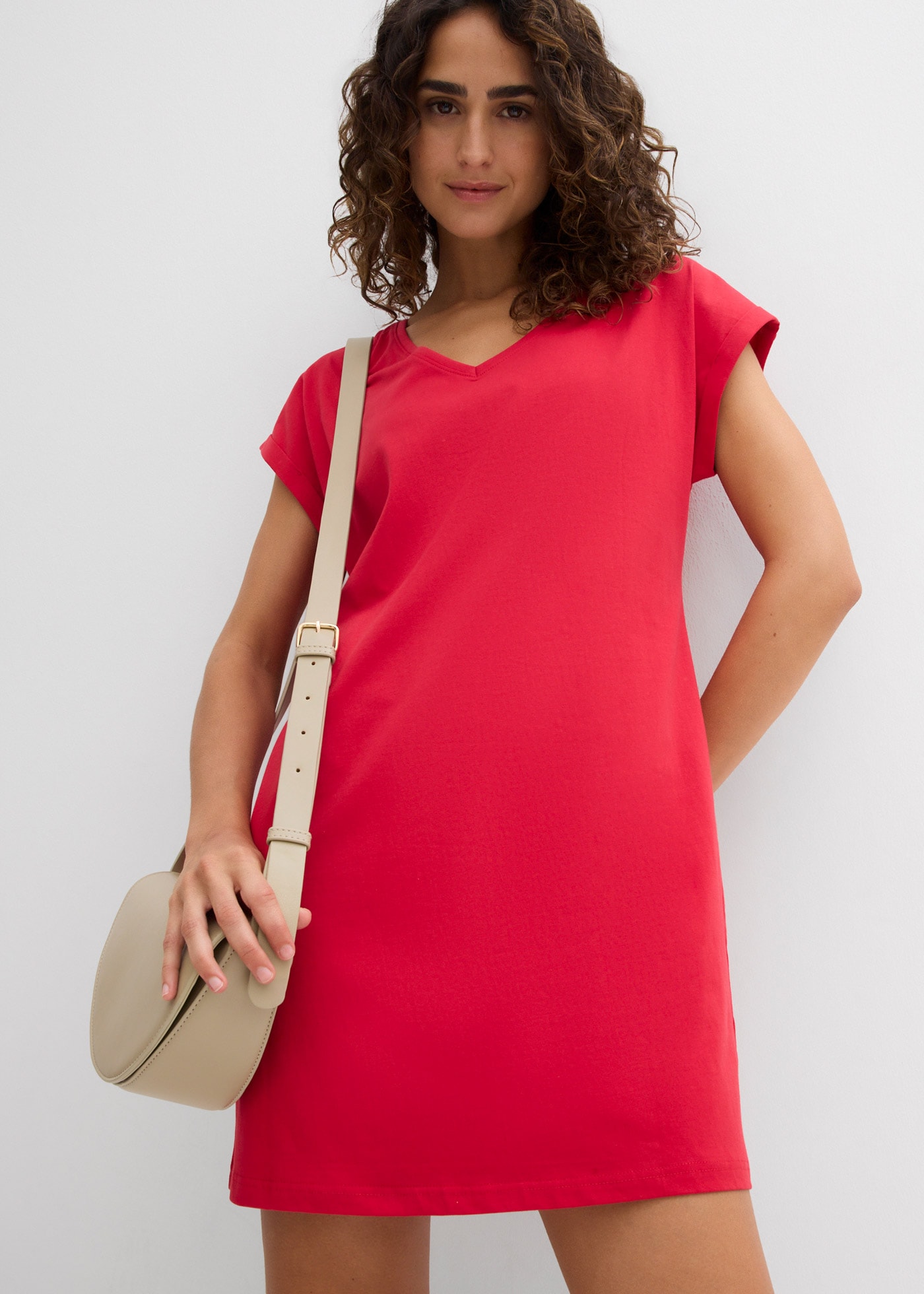 Image of bonprix Shirtkleid Packung, 2 tlg. tlg. für Frühling und Sommer, aus reiner Baumwolle, lockerer Schnitt