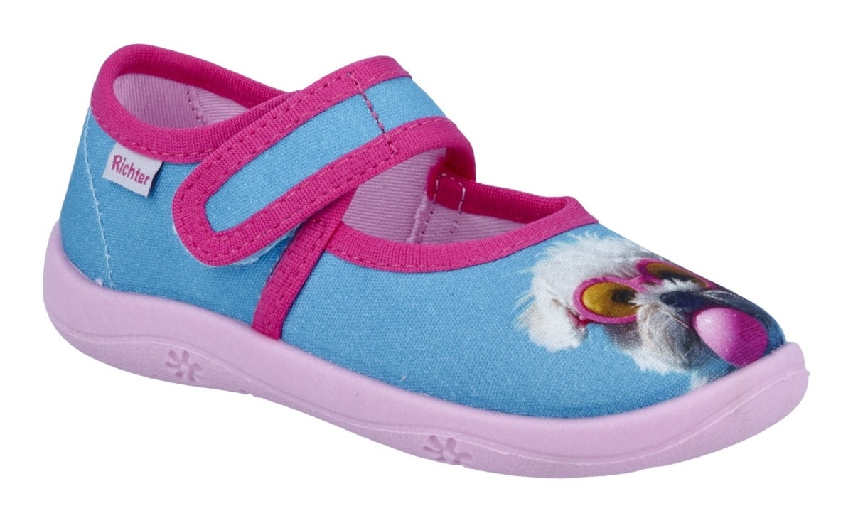 Image of Richter Hausschuh "Mia" Kindergartenschuh, Klettschuh mit WMS, Grösseschablone zum Download