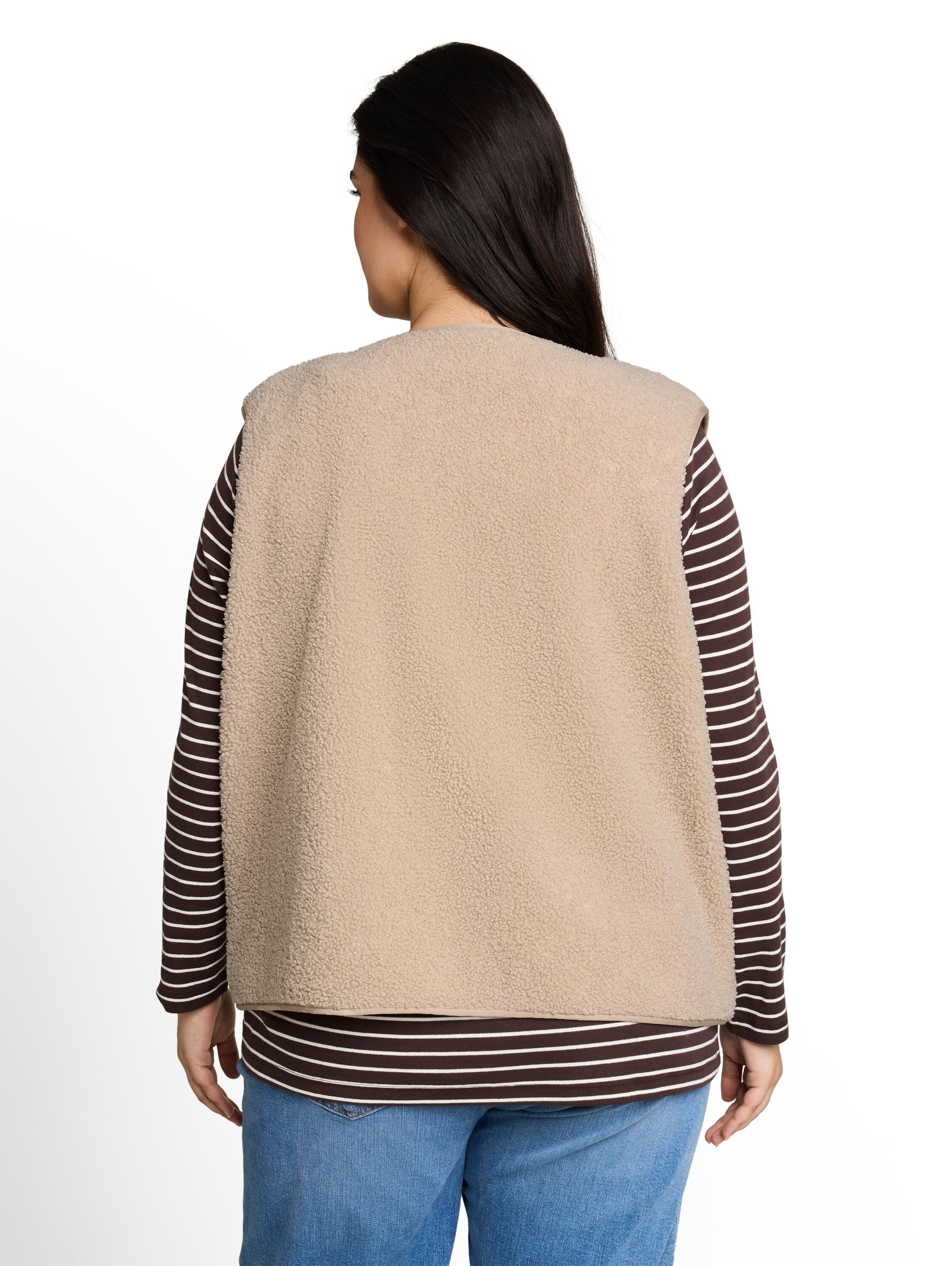 TOM TAILOR PLUS Gilet polaire »TTP Sweatshirt« avec boutons-pression / grandes tailles
