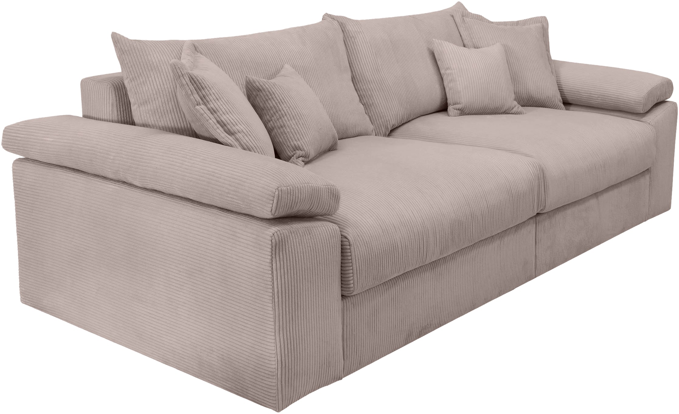 Home affaire Big-Sofa »Soft&Cosy XL, B: 246 cm« Mega-Sofa, Cord oder Chenille-Struktur, mit Federkern & 4 Zierkissen