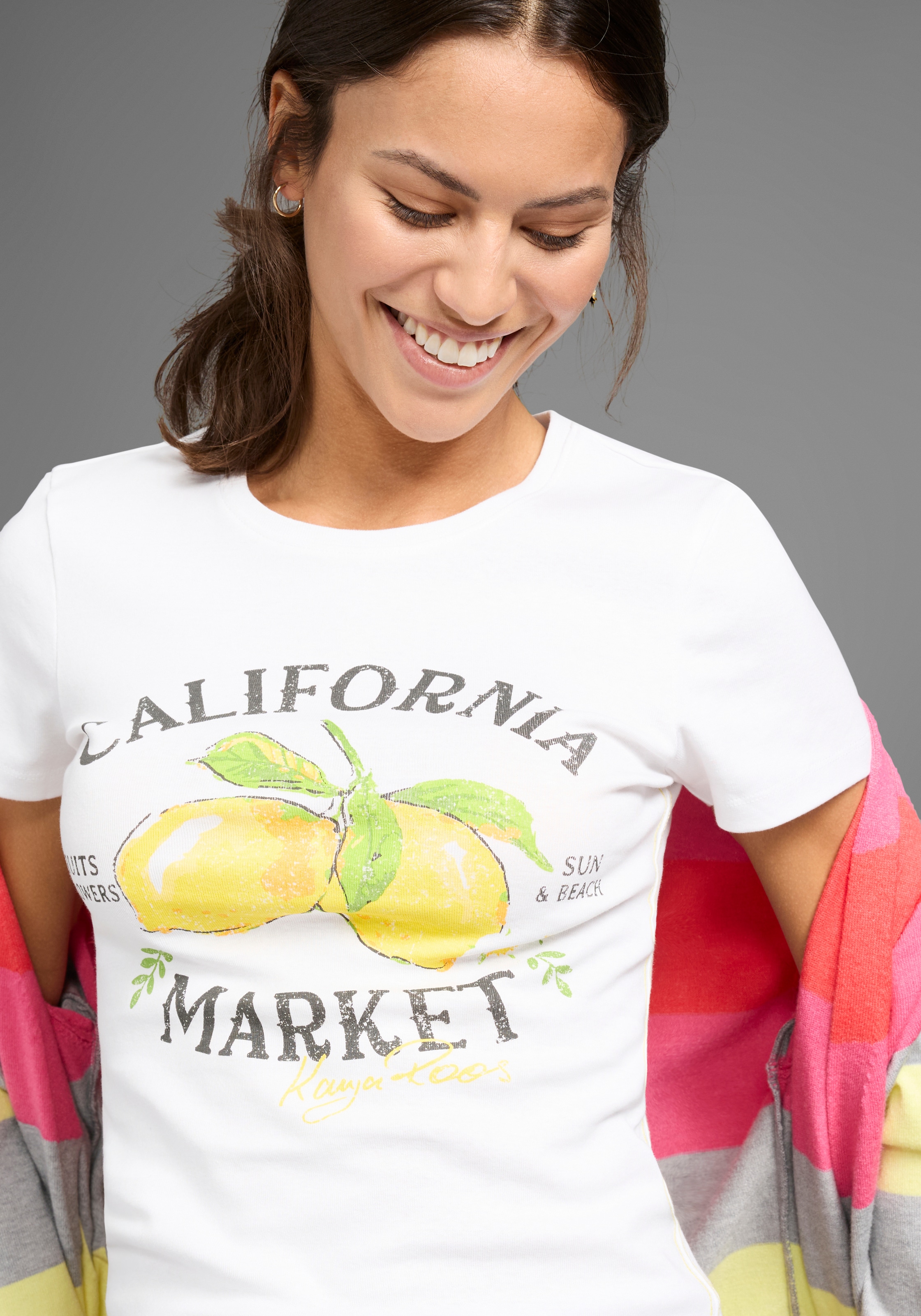 KangaROOS Kurzarmshirt, mit Zitronen-Print