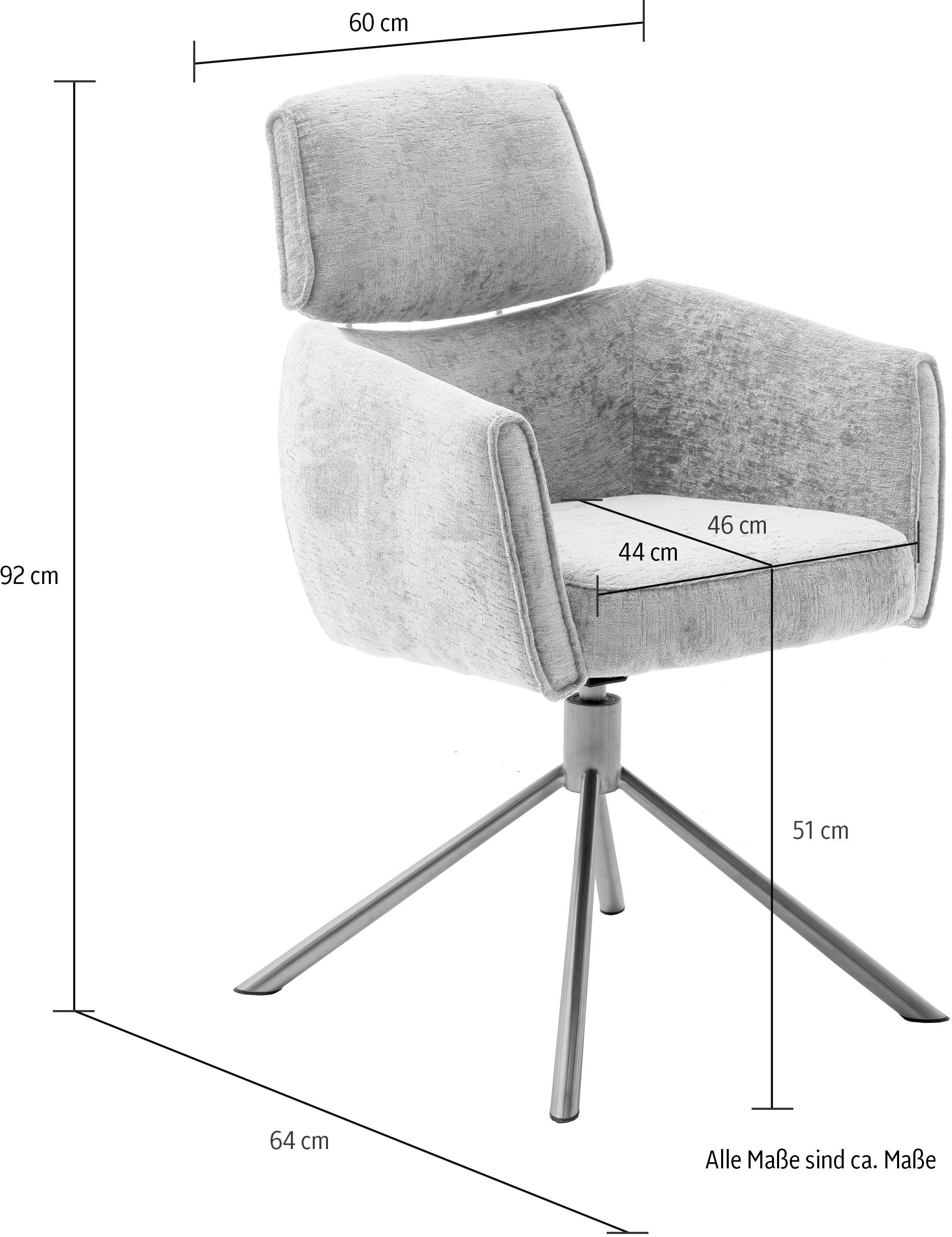 MCA furniture Esszimmerstuhl »QUEBEC«, (Set), 2 St., (2er-Set), 360° drehbar, Taschenfederkern, Sitzhöhe ca. 51 cm