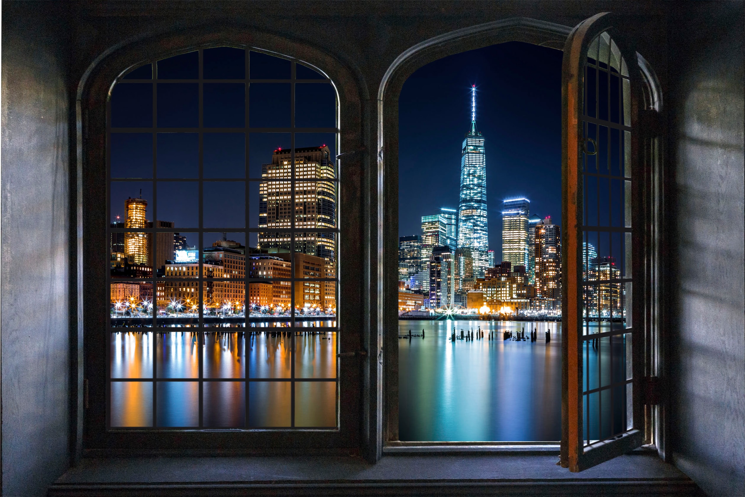 Image of queence Wandsticker "Nacht" Wandsticker, Wandbild, selbstklebend, 3D, Fenster