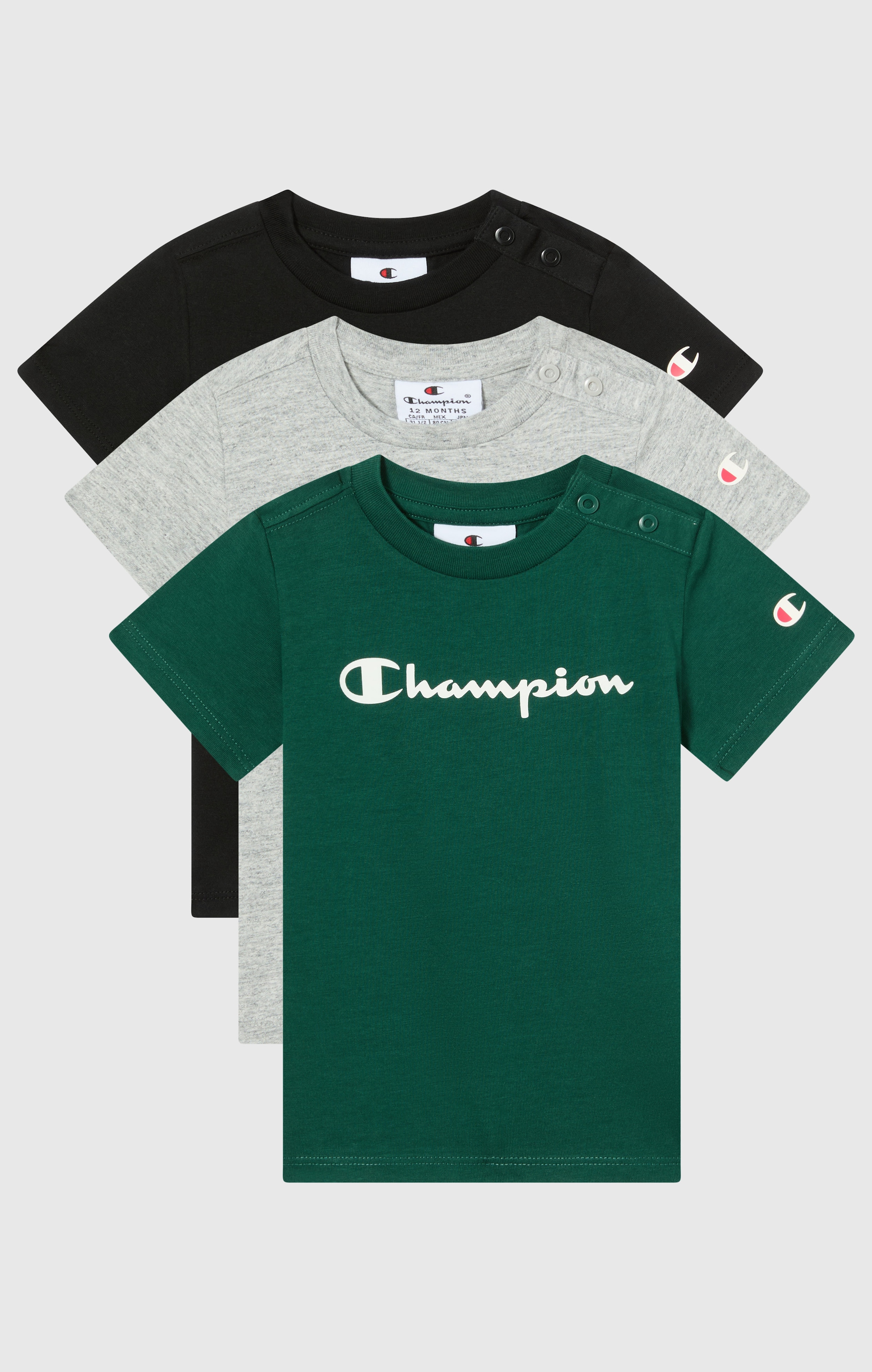 Image of Champion T-Shirt "ICONS CONTRAST 3 pack Crewneck T-Shirt" Packung, 3, 3 Stk. für Kinder, sportlicher Stil, Kurzarm, Rundhalsausschnitt