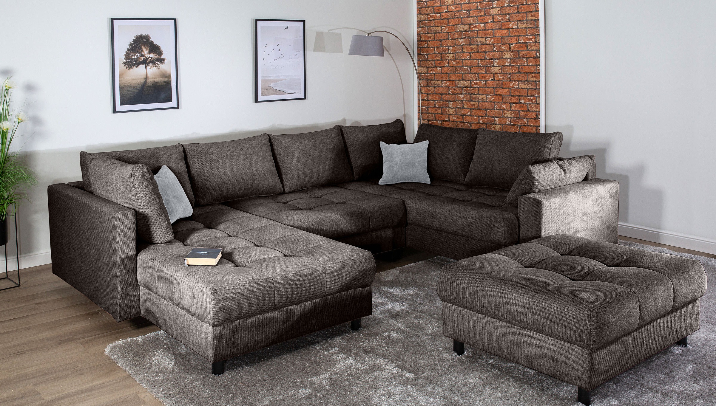 Home affaire Wohnlandschaft »Toni U-Form«, (Cord-Bezug)