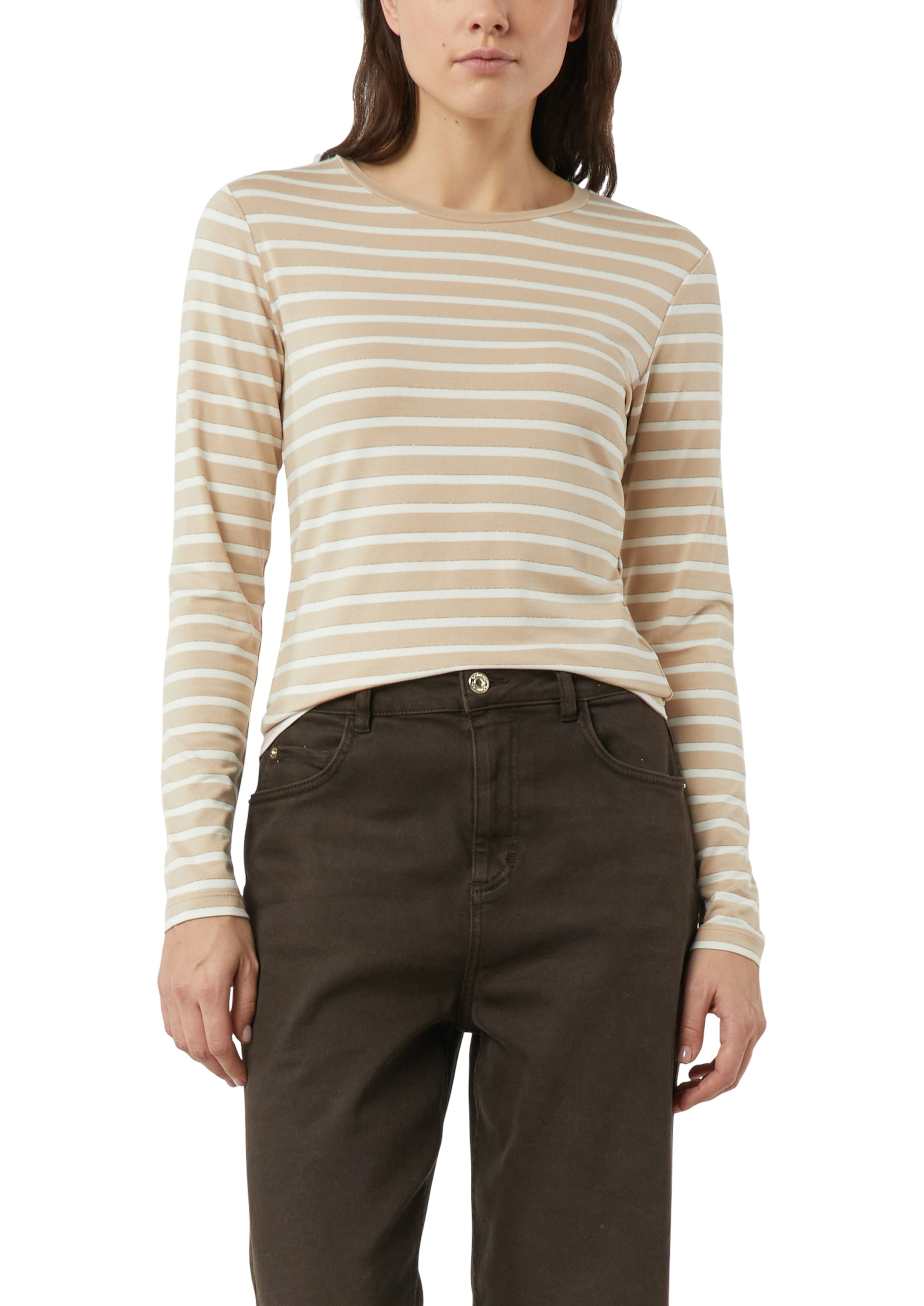 Image of Comma Langarmshirt geringelt, mit Glitzer-Fäden