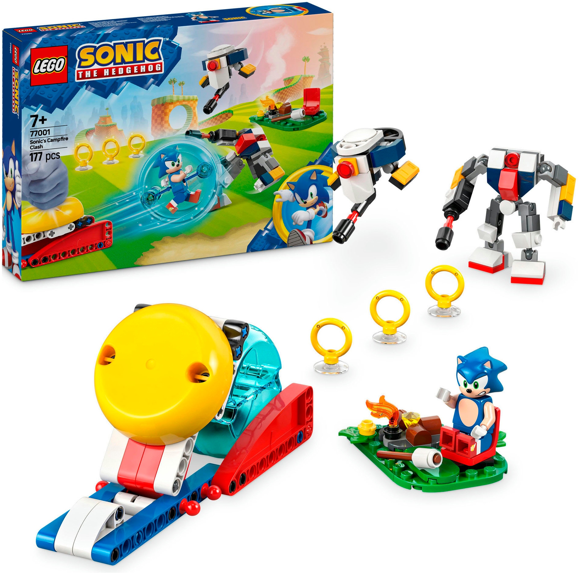 Image of LEGO Konstruktionsspielsteine "Sonics Showdown am Lagerfeuer (77001), LEGO Sonic" Made in Europe