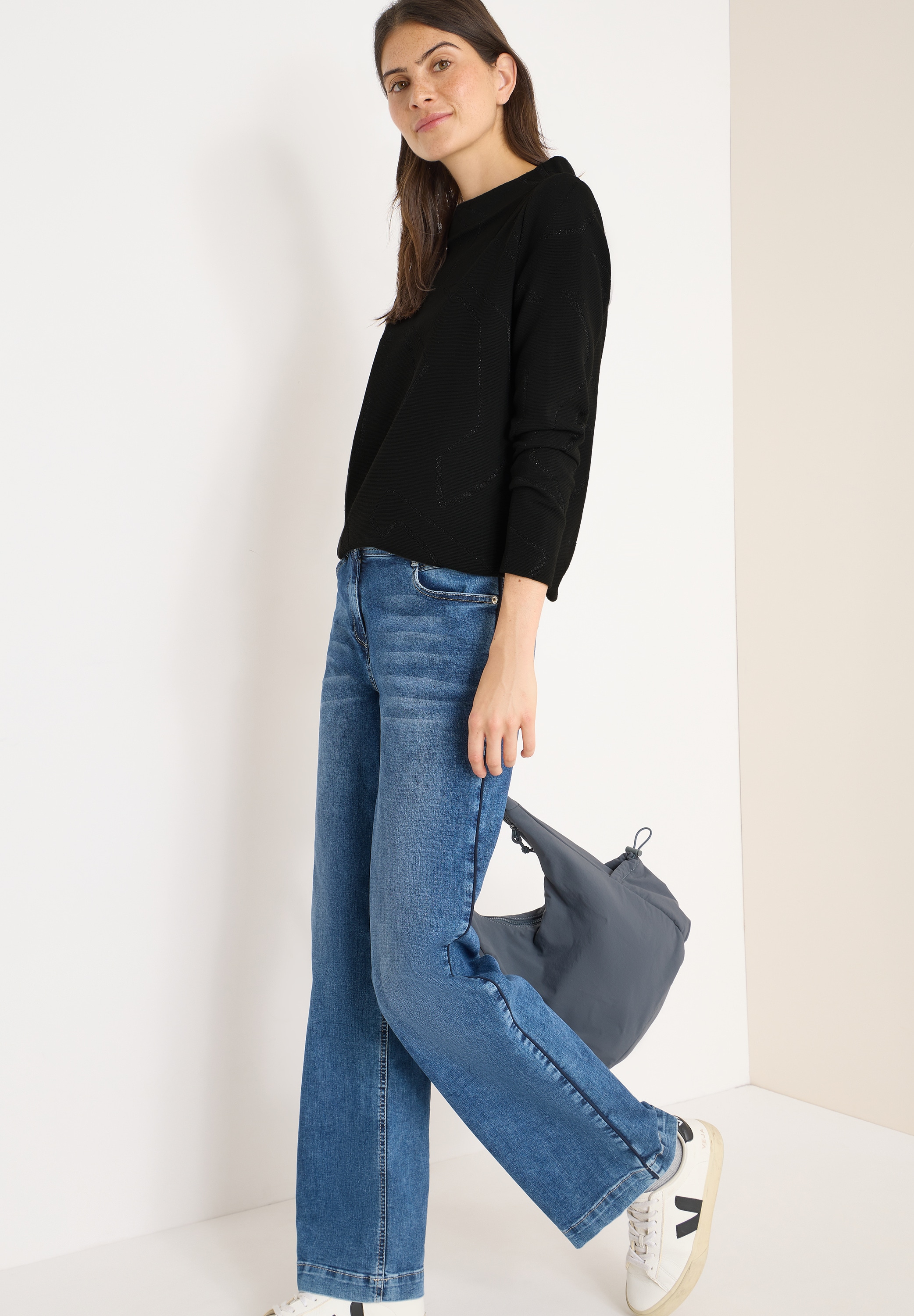 Cecil Pull à col montant im Glitzer-Look