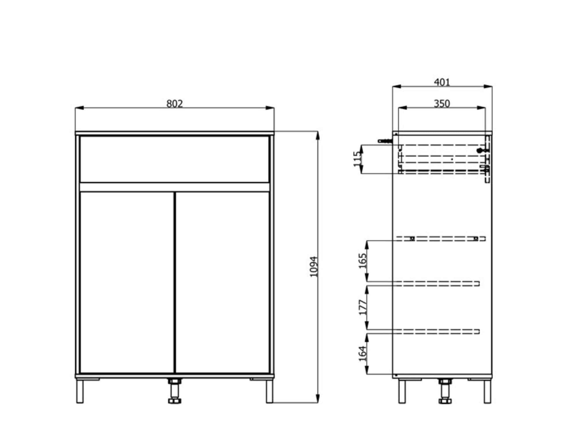 Home affaire Commode à chaussures »Flannan, Schuhregal, Schuhschrank, Gesamthöhe 109,5 cm« drei Regale und eine Schublade, Gesamtbreite 80 cm