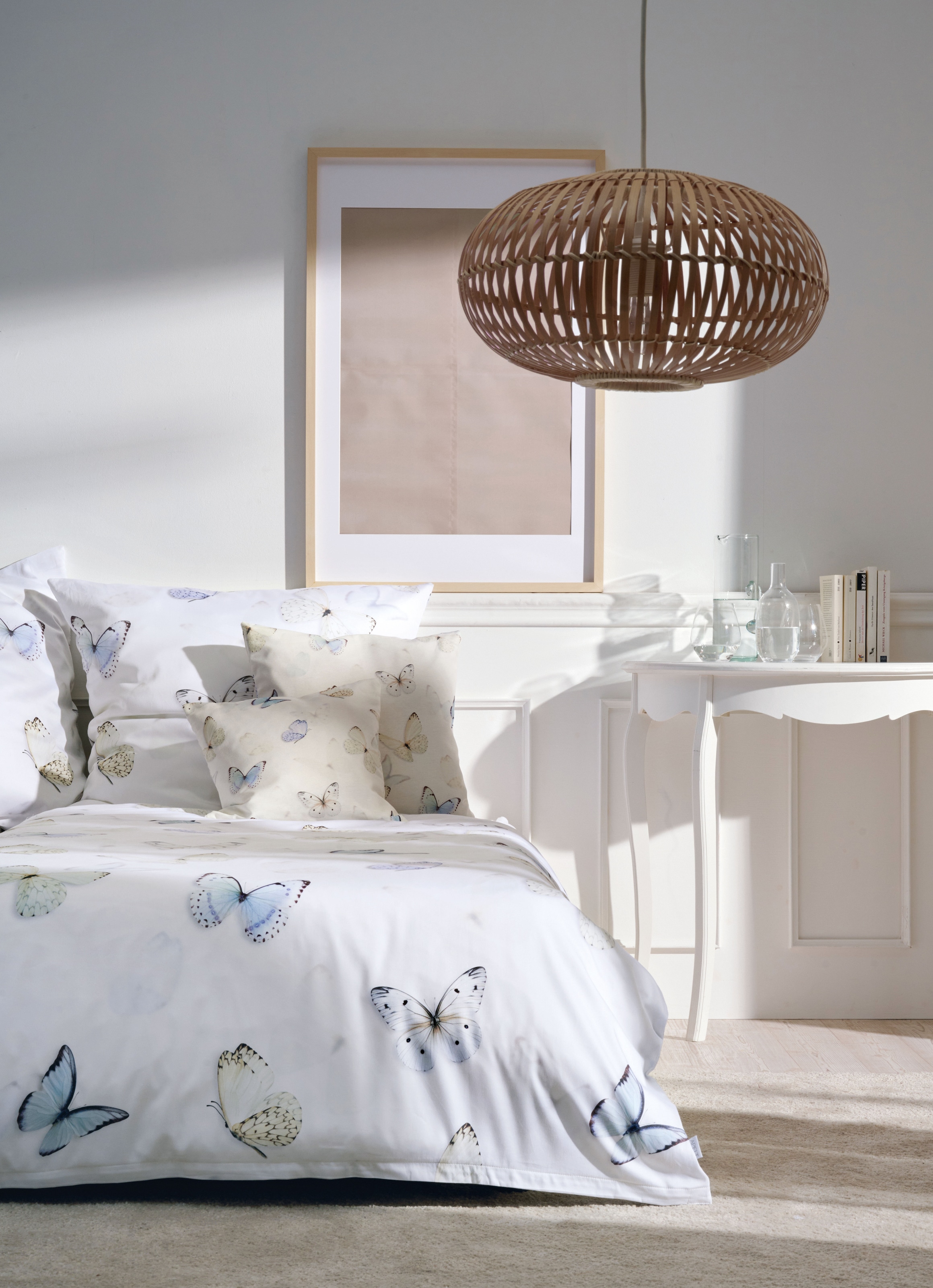 APELT Linge de lit »Papillon« 2 pièces Ensemble de linge de lit avec fermeture éclair, satin de coton, impression numérique