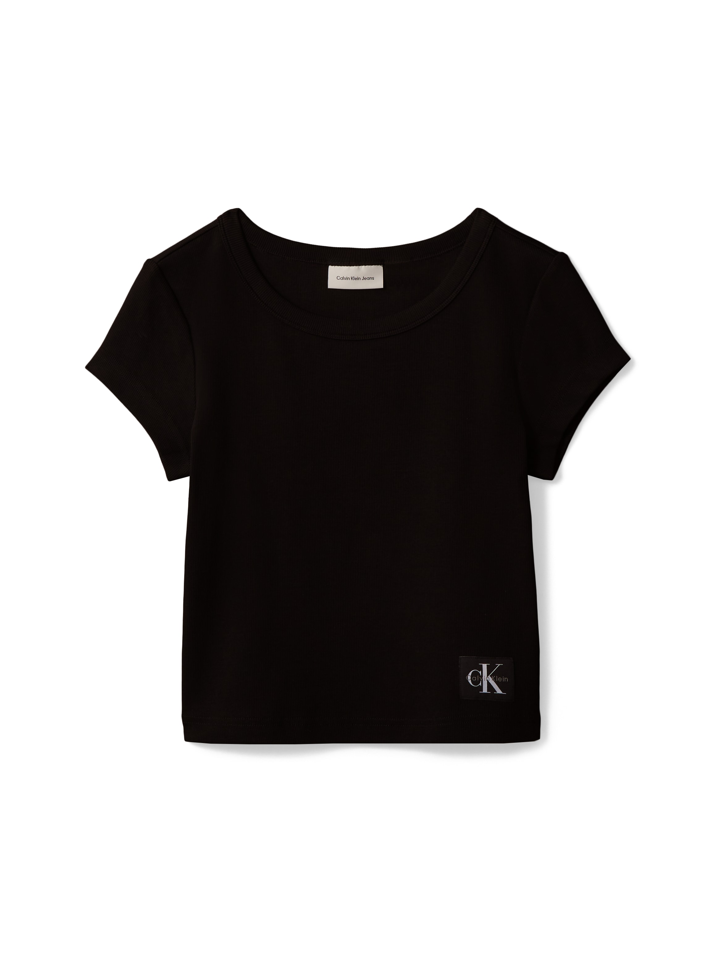 Calvin Klein Jeans T-shirt »WOVEN LABEL BABY RIB« Regular fit mit Rundhalsausschnitt
