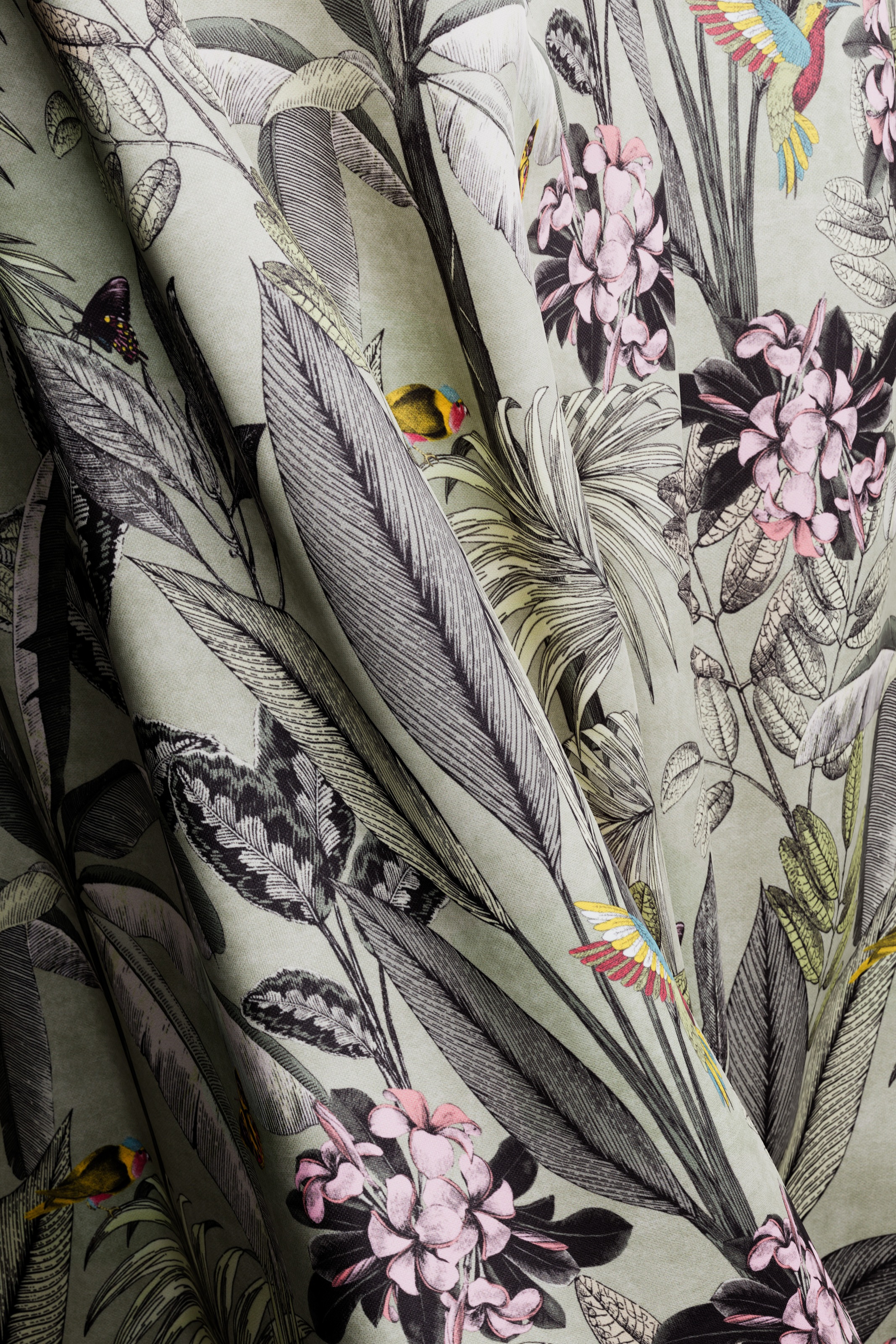 HOMING Vorhang »Kelani« verdeckte Schlaufen 1 Stk. tlg. blickdicht, floral, Blumen, Wohnzimmer, Schlafzimmer