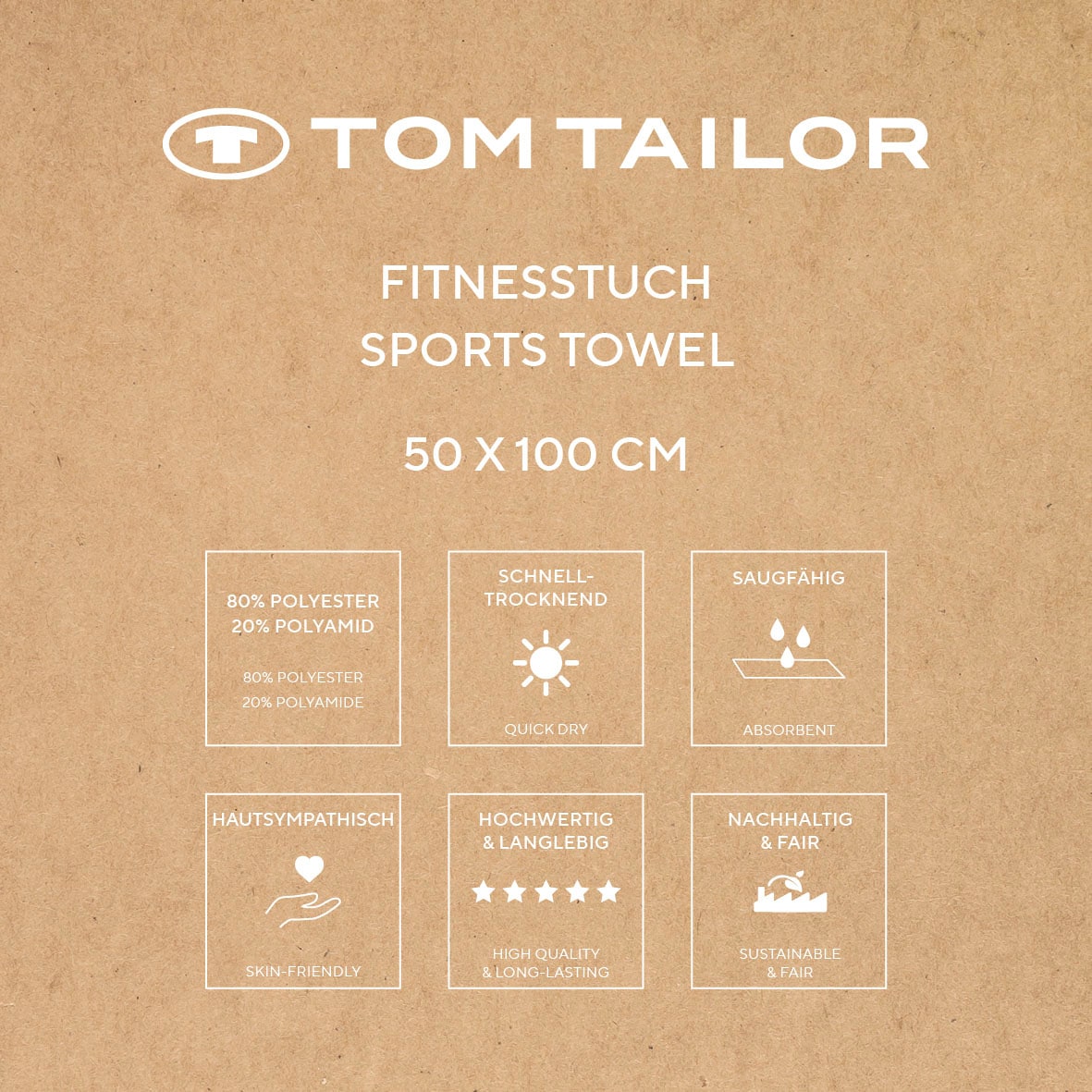 TOM TAILOR HOME Serviette de sport »Fitnesstuch COLOR BATH« Logo Prägung, Mikrofaser, weich, schnell trocknend