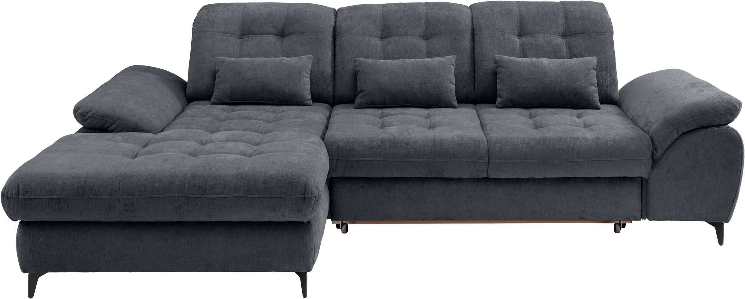 GOODproduct Paysage de salon »Delphino Multifunktionen, Bettfunktion, Breite 273cm, L-Form« comprend coffre-lit, fonction sommeil, réglage de la tête et de la profondeur de l'assise