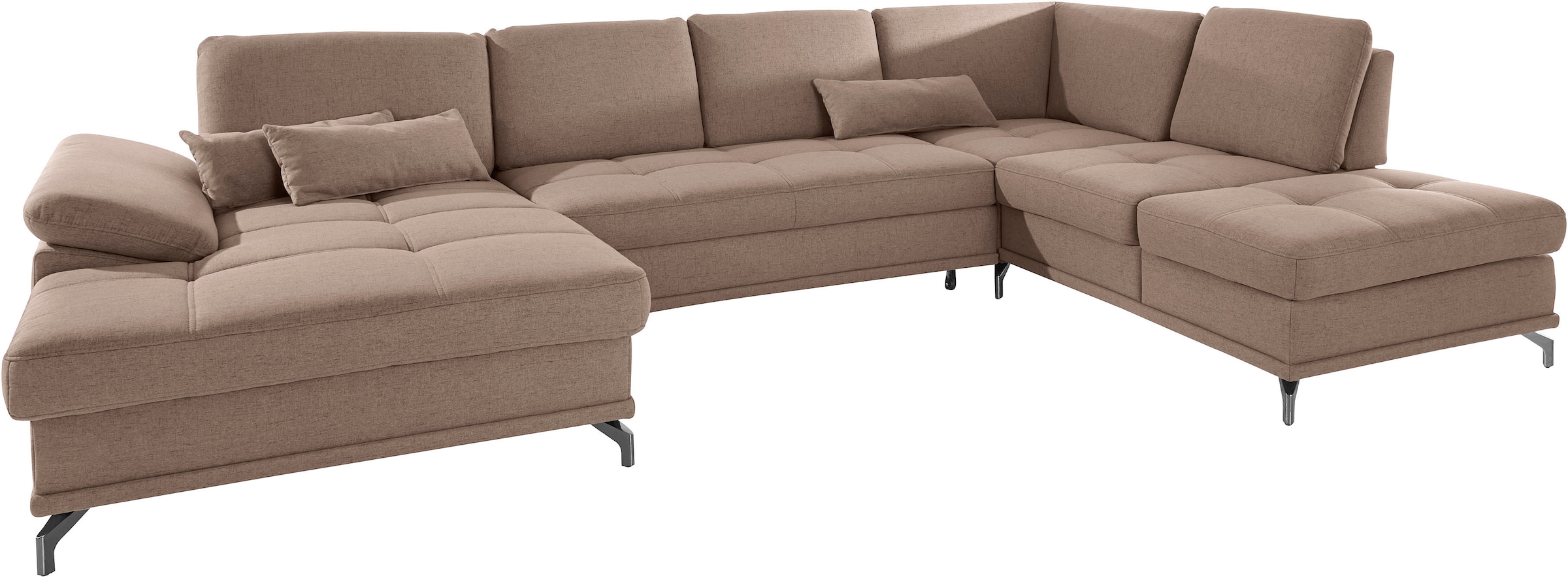 GOODproduct Paysage de salon »Costello U-Form, B: 363 cm mit Sitztiefen-, Armteilverstellung &« 3 Nierenkissen, optional Bettfunktion & Bettkasten