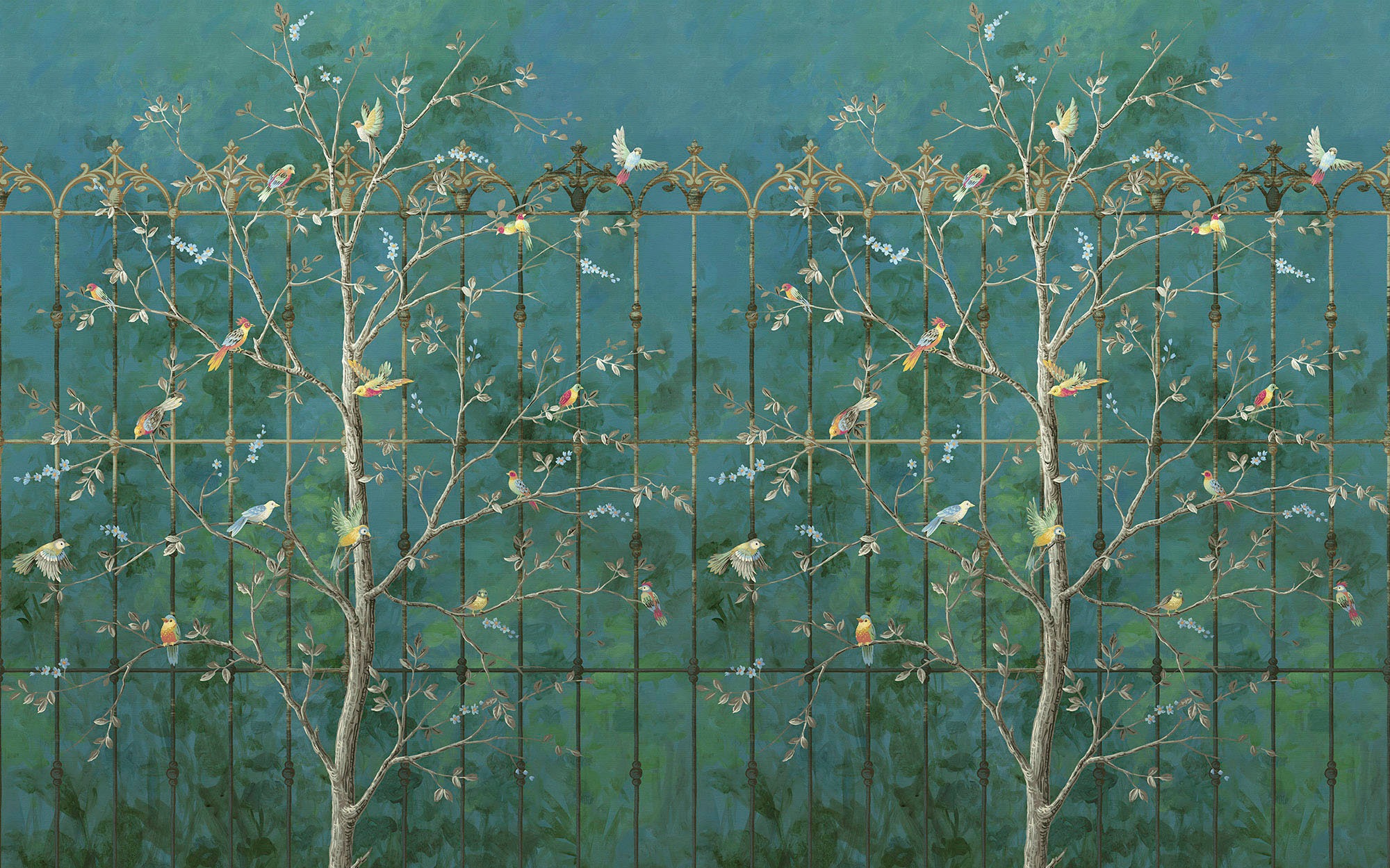 Komar Fototapete »Digitaldruck Vlies - Birdsong Breeze - Grösse 400 x 250 cm«, bedruckt, Wohnzimmer, Schlafzimmer
