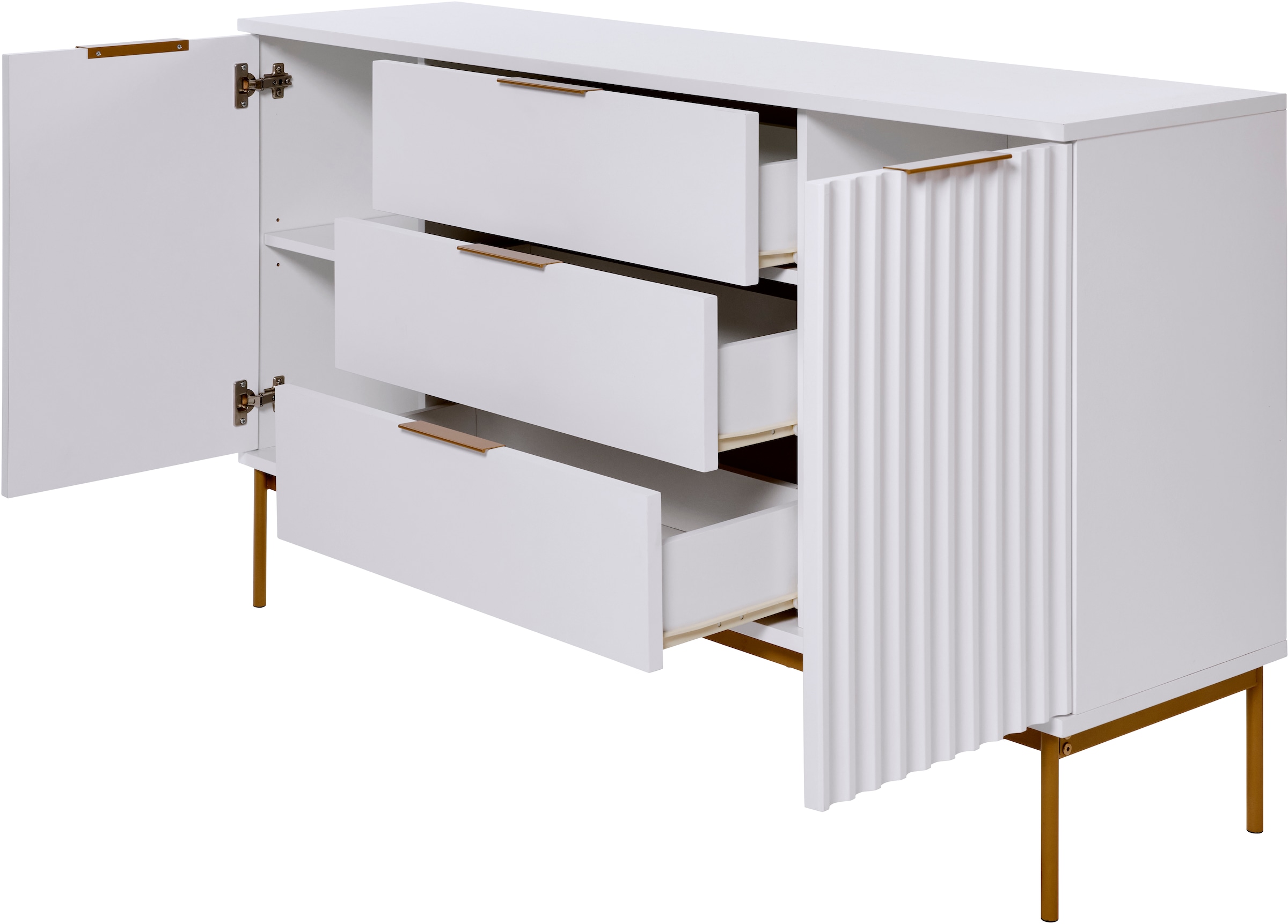 Jahnke Sideboard »CARVE SB 150« 1 Stk. tlg. Sideboard, raffiniertes Design, edler Gold-Look, Breite 150 cm