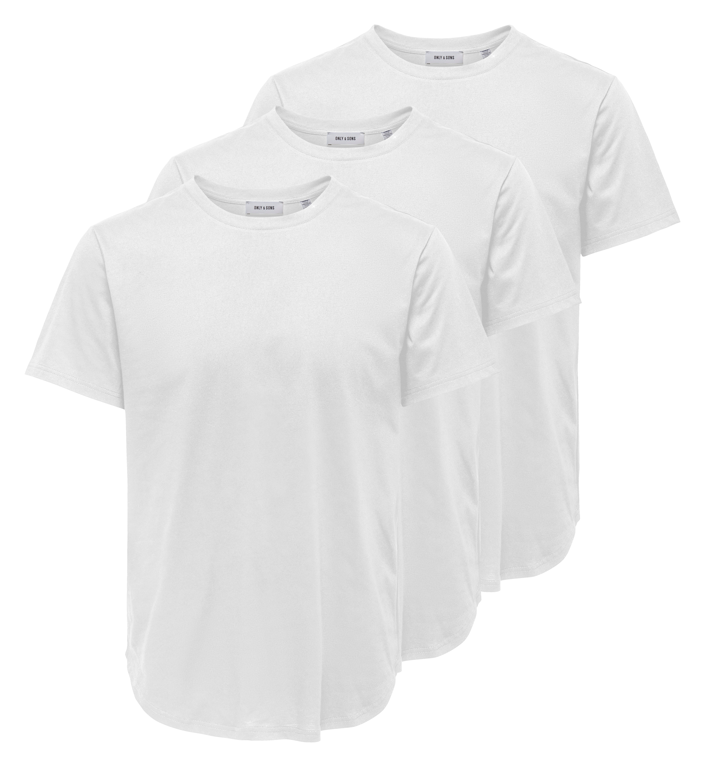 ONLY & SONS Shirt à col rond »ONSJEFF LONGY SS TEE 3-PACK OTL« Paquet, 3