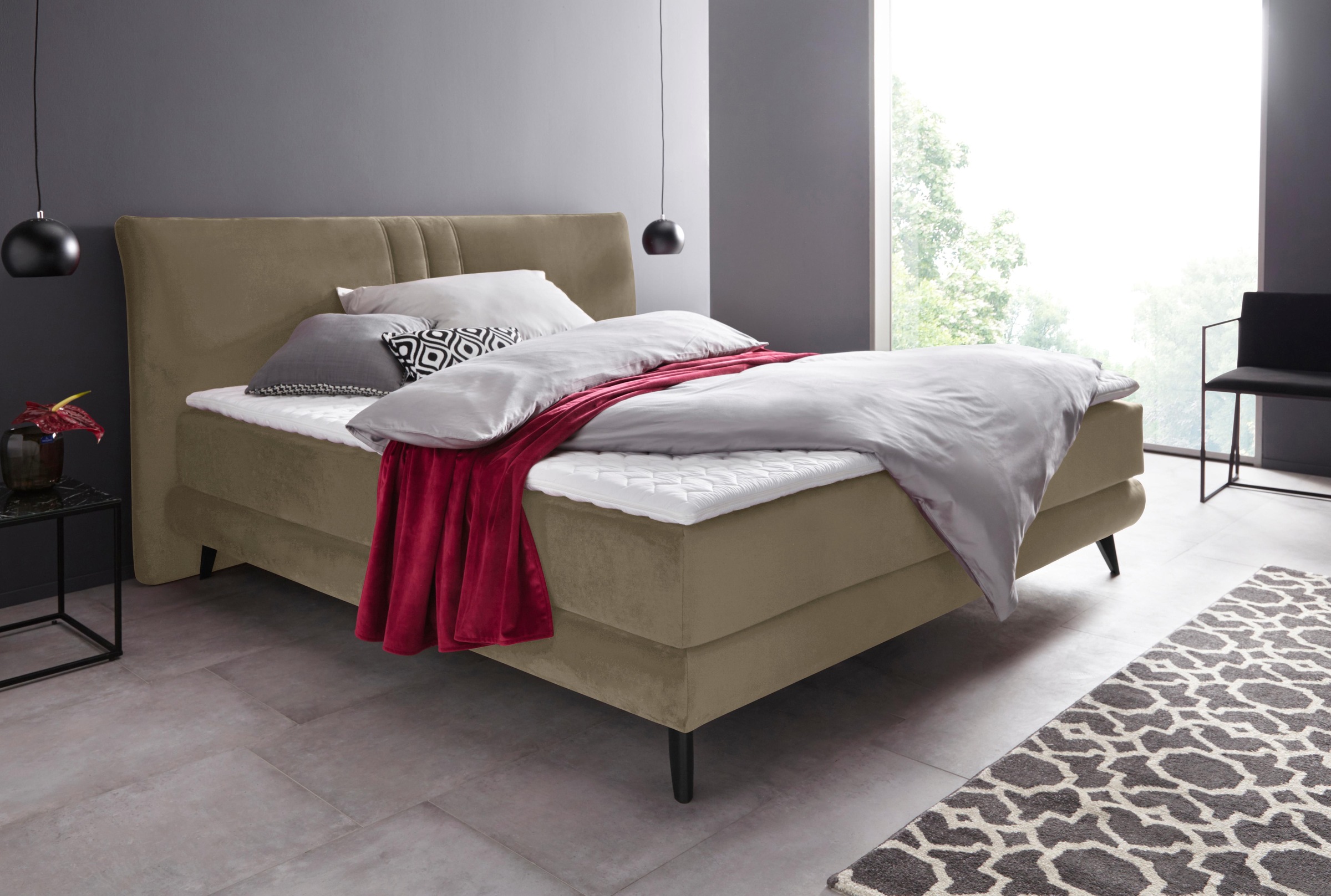 Places of Style Boxspringbett »Skien«, incl. Kaltschaumtopper, 2 Härtegrade, 3 Ausführungen