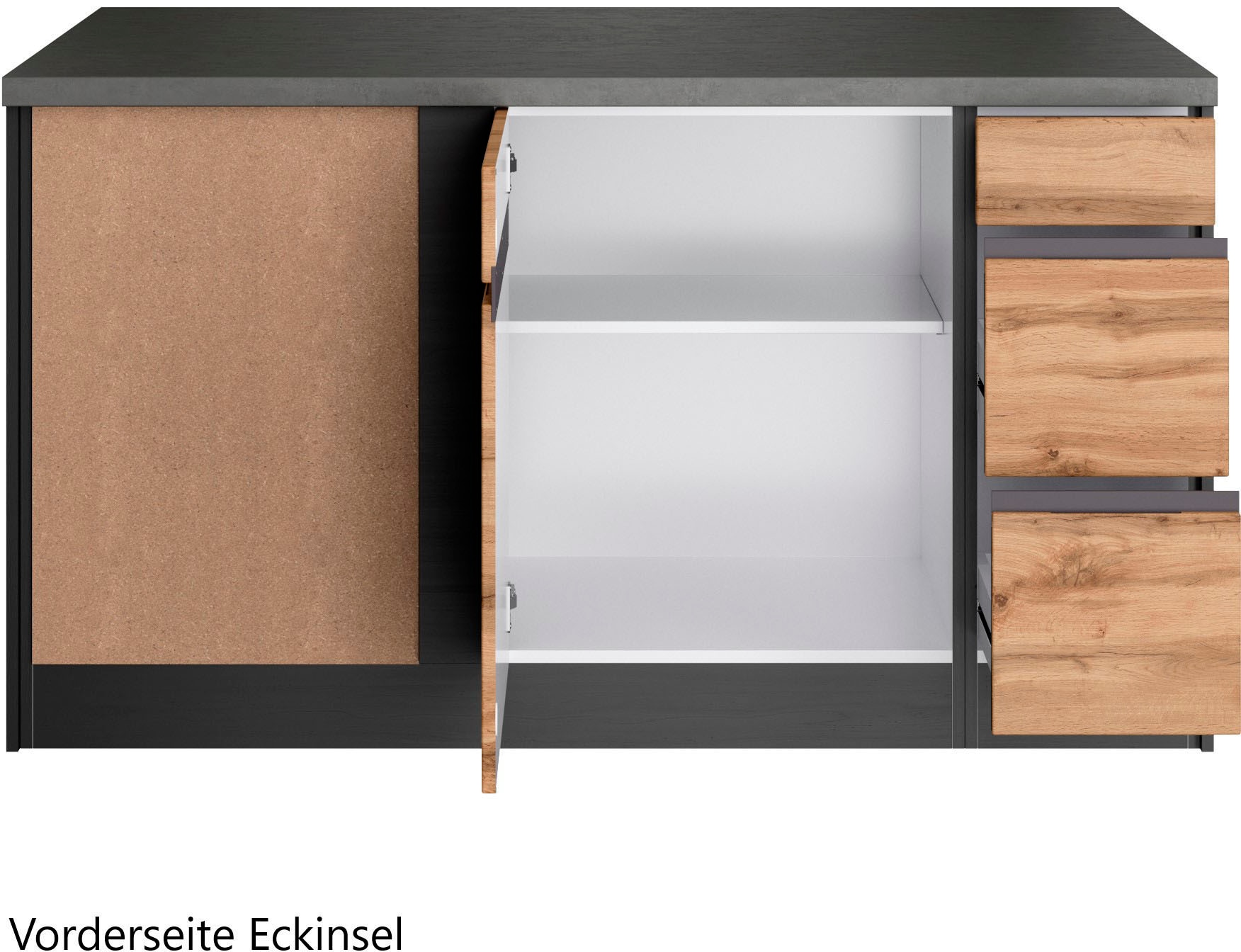 KOCHSTATION Cuisine d'angle »KS-Riesa« Largeur d'installation 490/153 cm, sans appareils électriques