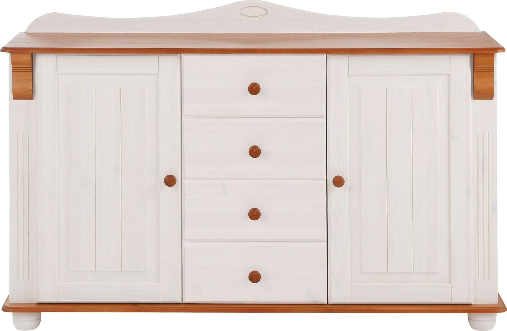 Home affaire Kommode »Sideboard, Anrichte, mit 3 Schubladen, 2 Türen«, aus massiver Kiefer, Breite 130 cm