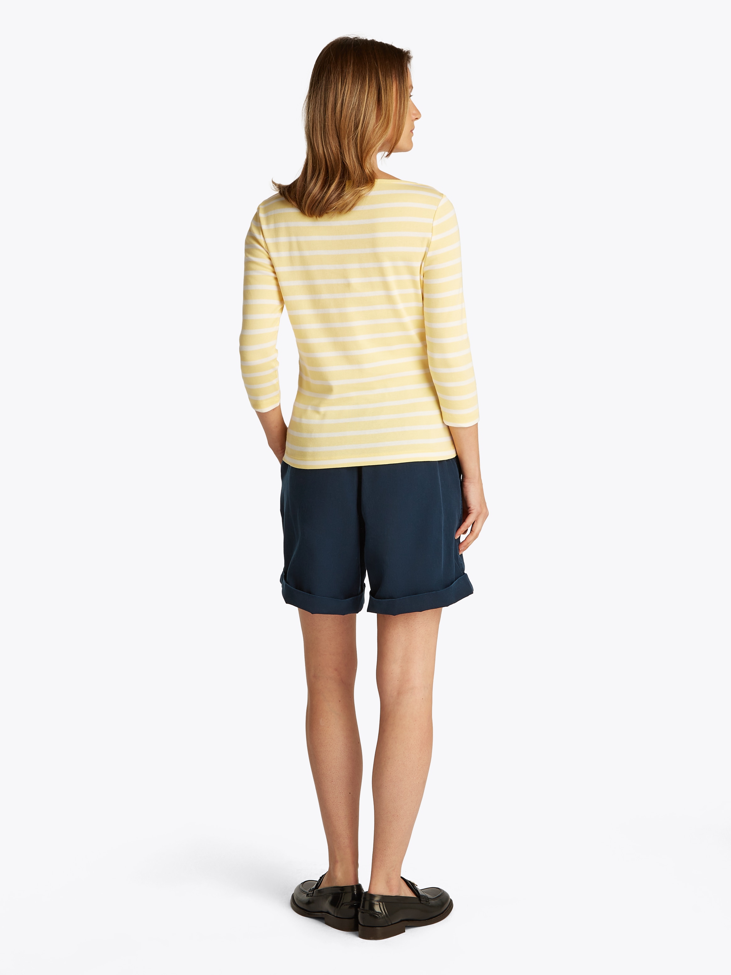 Tommy Hilfiger 3/4-Arm-Shirt »NEW CODY SLIM BOAT-NK 3/4SLV mit U-Boot und Streifen«, gestreift, casual, slim fit, Baumwolle, U-Boot-Ausschnitt