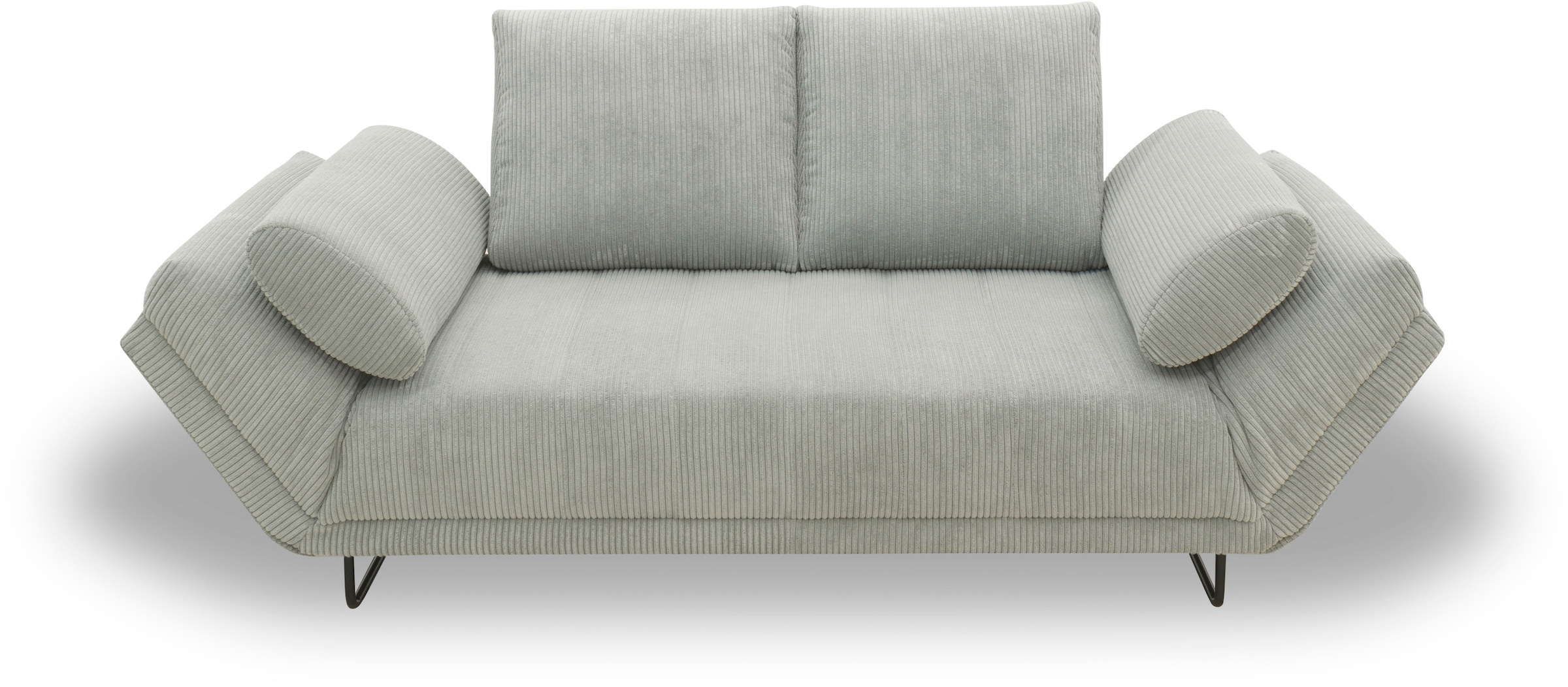 Image of Home affaire Schlafsofa "Jadelyn mit klappbaren Armlehnen, Bettsofa mit Federkern, Breite 250cm" Federkern, Cord-Bezug, incl. 2 Armlehnkissen, Liegefläche 97x250 cm