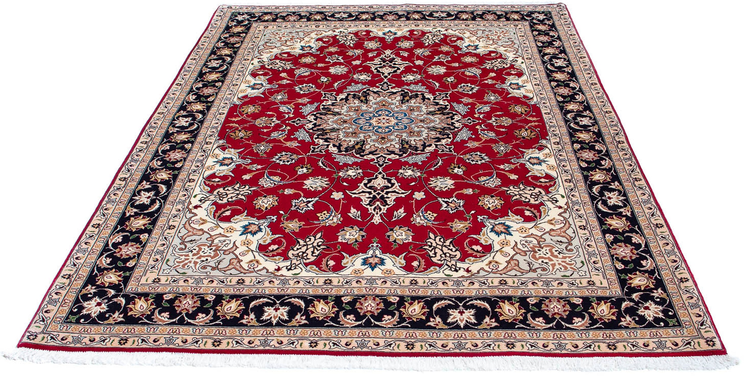 Image of morgenland Orientteppich »Perser - Täbriz - Royal - 210 x 150 cm - rot«, rechteckig, 7 mm Höhe, Wohnzimmer, Handgeknüpft, Einzelstück mit Zertifikat bei Ackermann Versand Schweiz