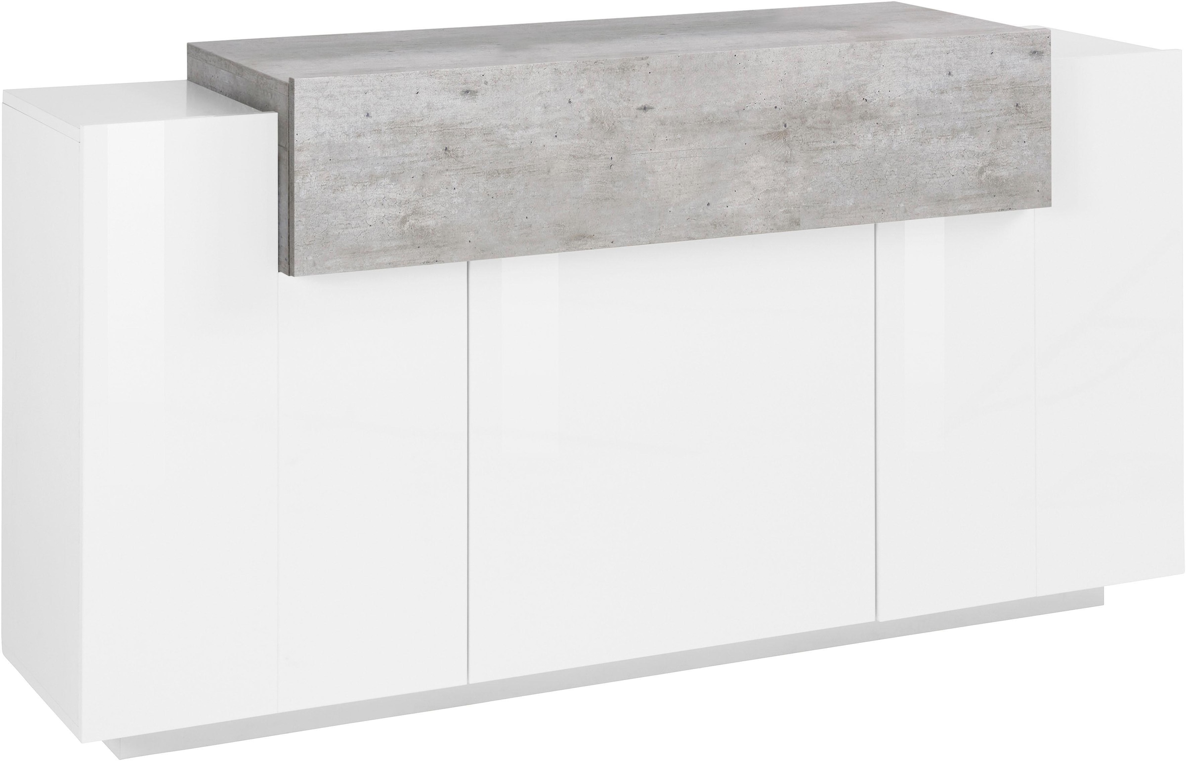 Sideboard »Coro, Kommode, Schrank, Kredenz, grifflos mit Einlegeböden«, mit 1 klappe,...