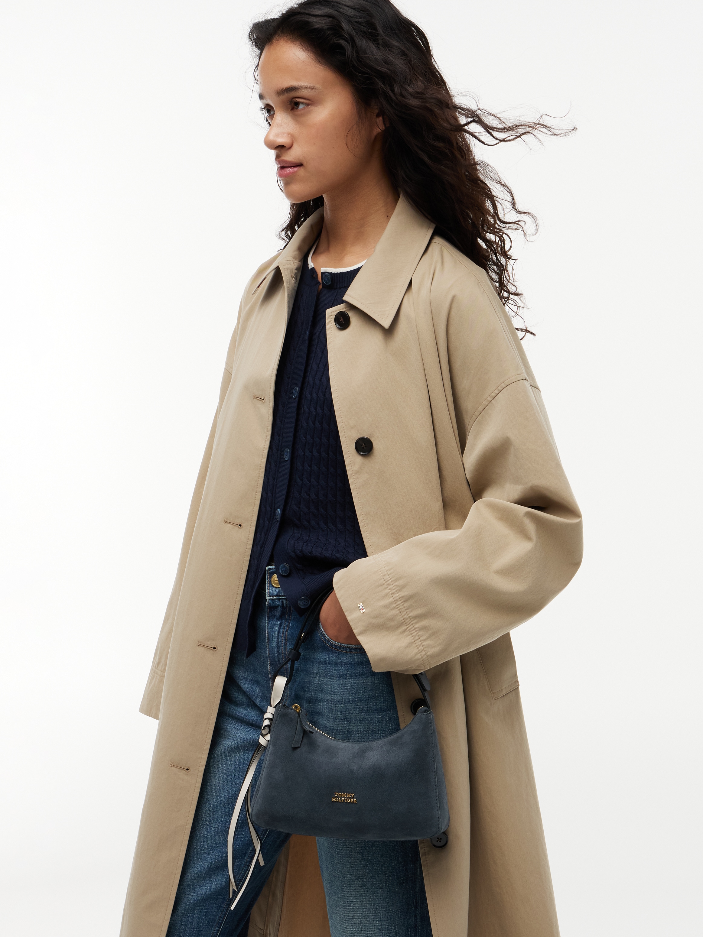 Tommy Hilfiger Sac à bandoulière »TH STATEMENT MINI SHOULD BAG SUE« Sac à main femme, sac fourre-tout avec inscription logo