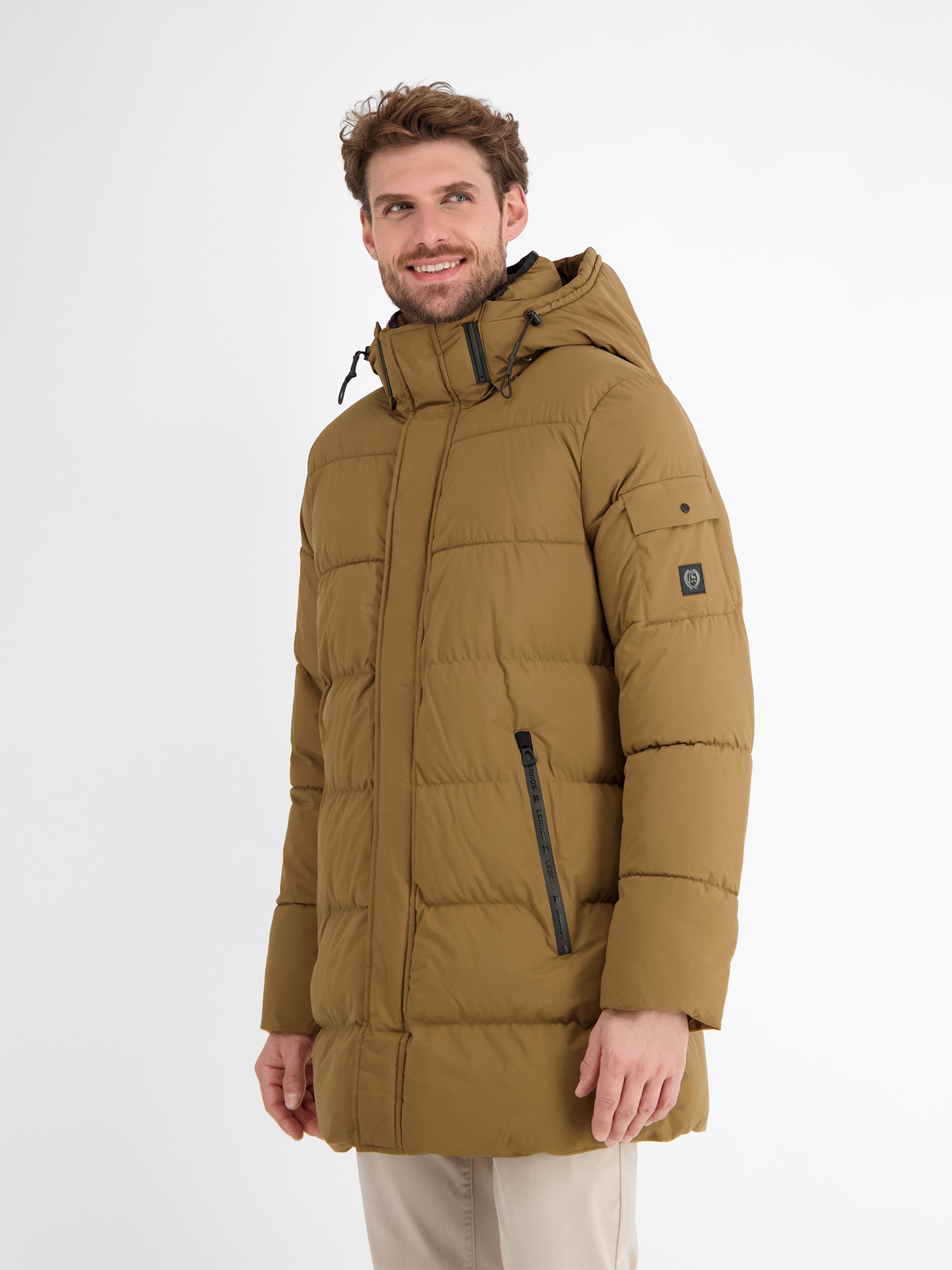 LERROS Winterjacke »LERROS Warm gefütterter Steppmantel mit abnehmbarer Kapuze« mit Kapuze Wasser- und windabweisend, atmungsaktiv