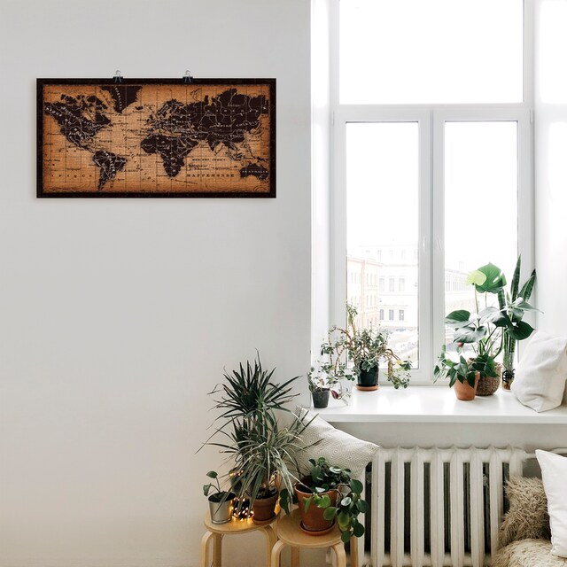 Artland Wandbild »Alte Weltkarte«, Landkarten, (1 St.), als Leinwandbild,  Wandaufkleber oder Poster in versch. Grössen maintenant
